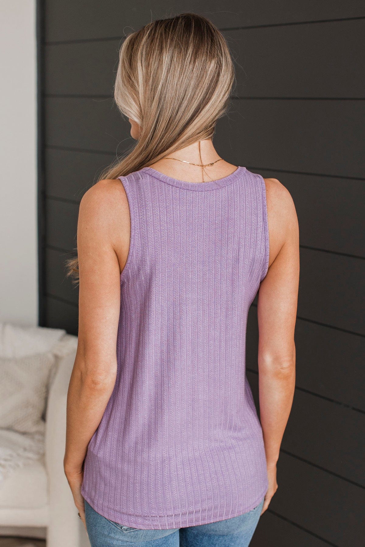 Came To Win V-Neck Tank- Lavender - Image 6