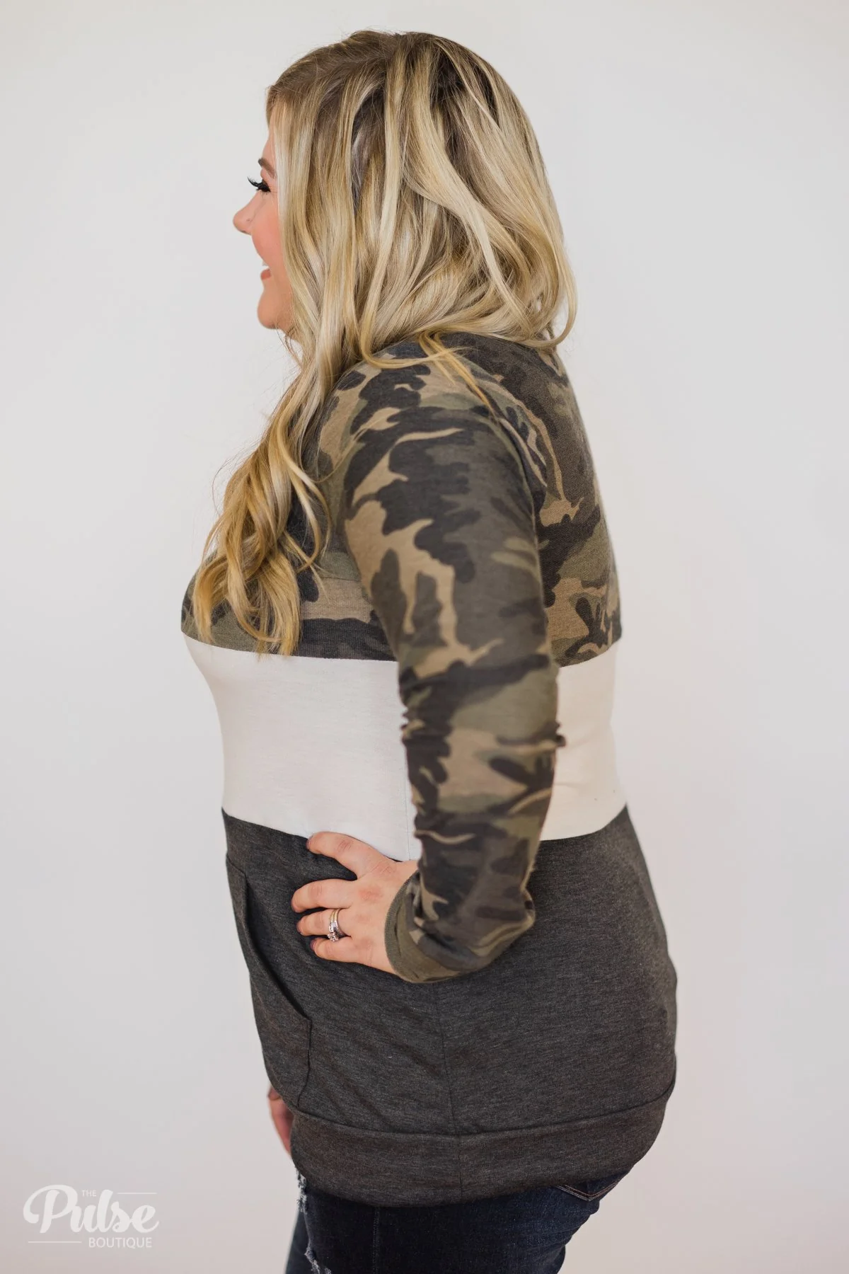 Camo Color Block Pullover Top - Image 10