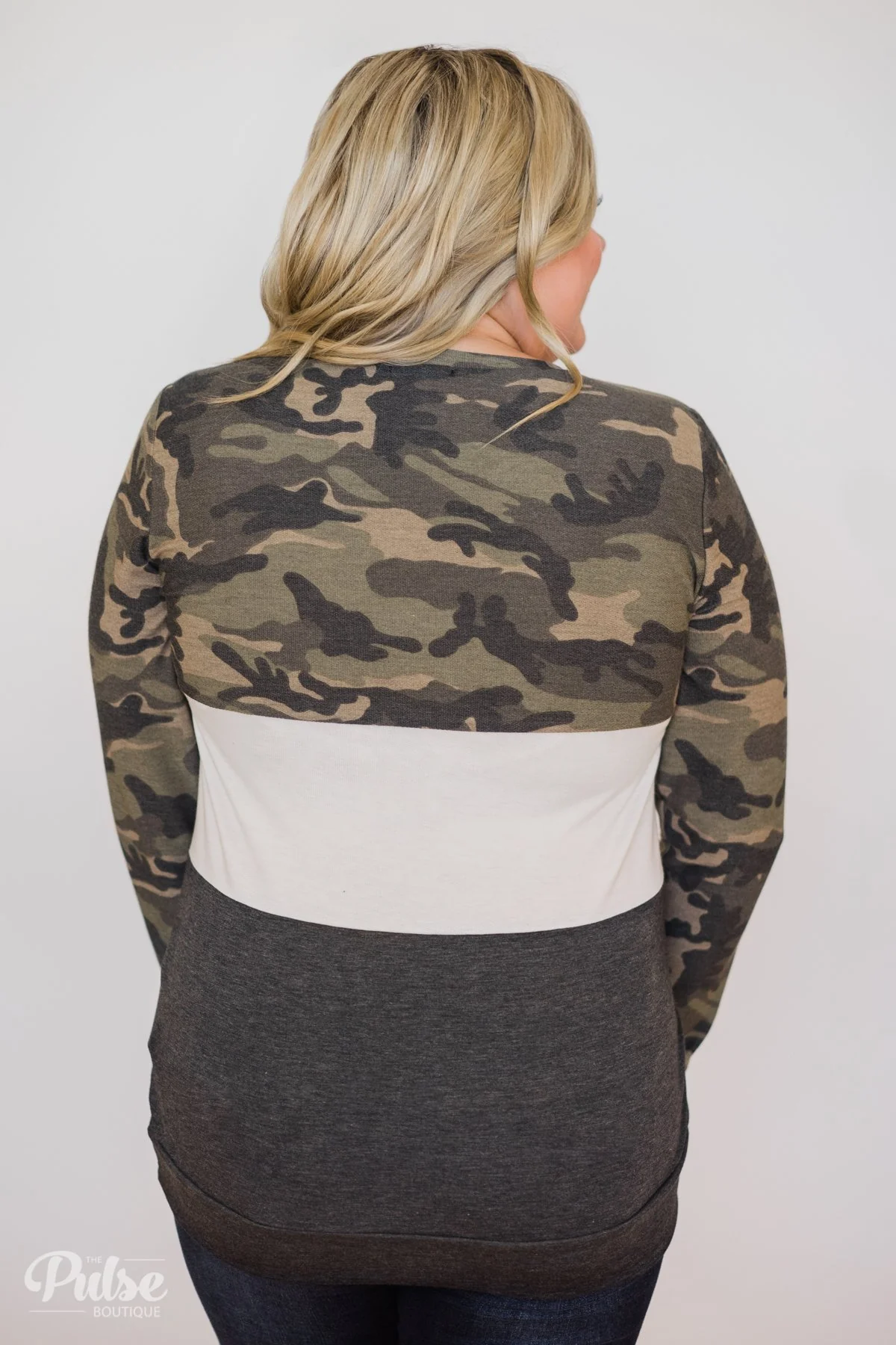 Camo Color Block Pullover Top - Image 11