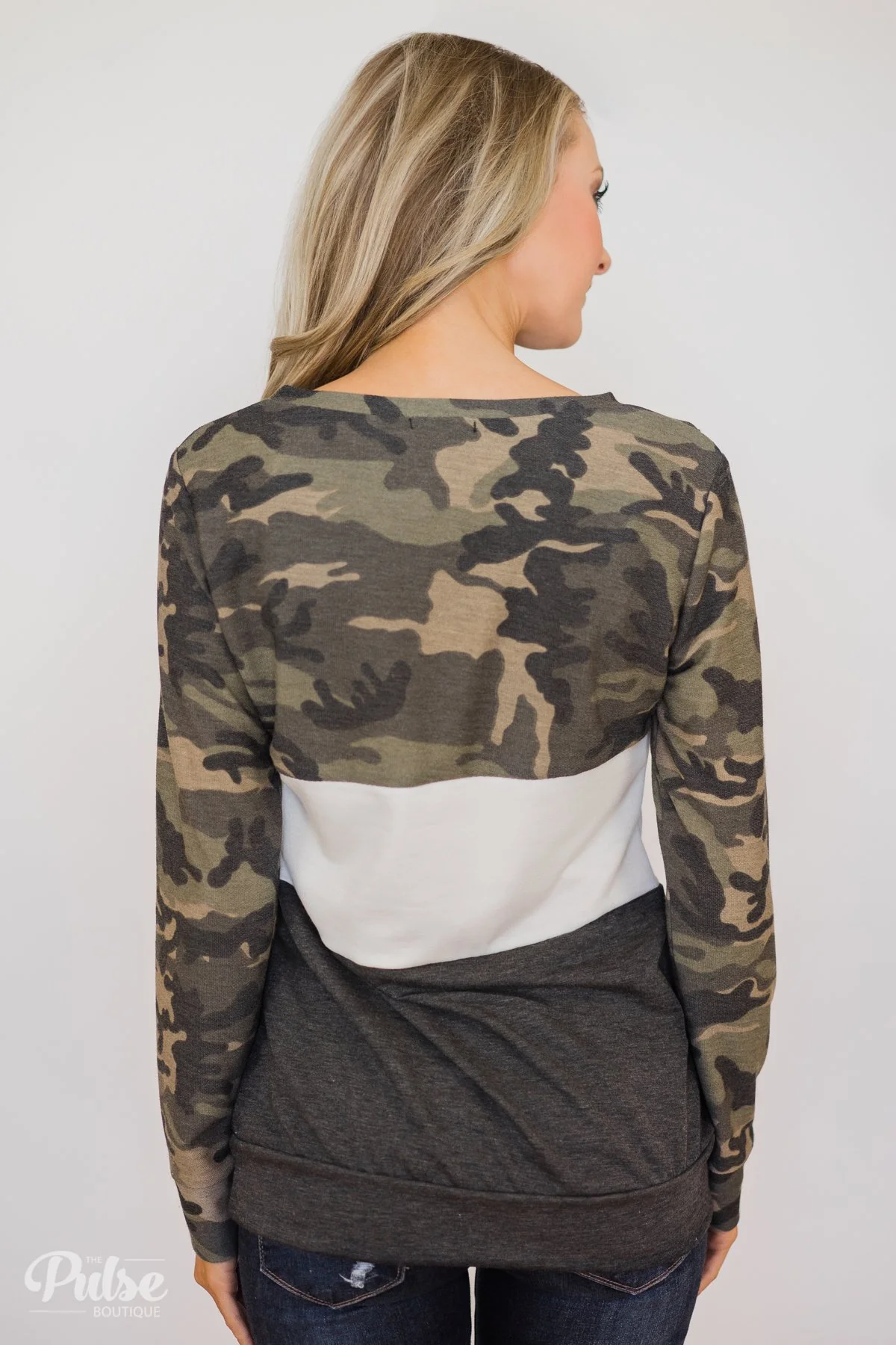 Camo Color Block Pullover Top - Image 7