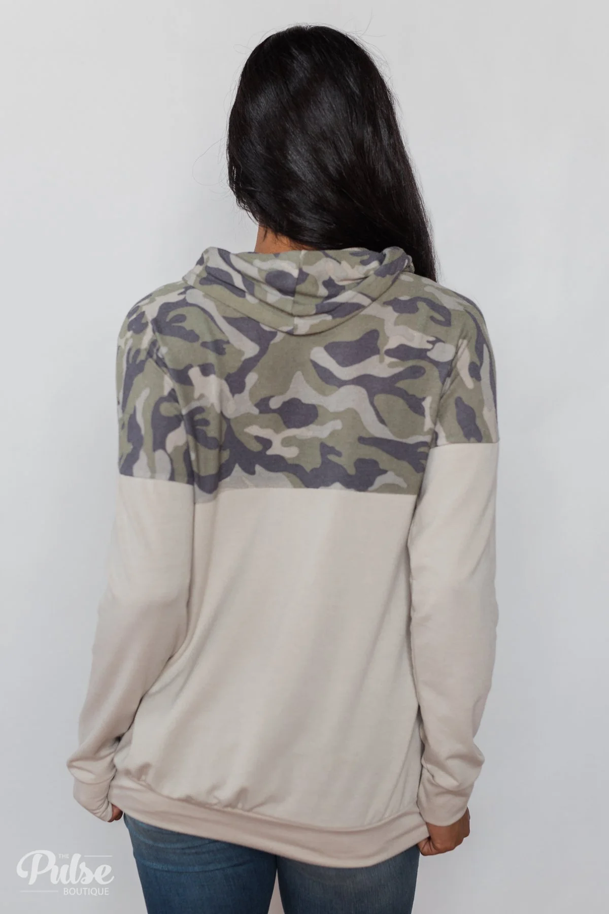 Risk I Will Take Camo Cowl Neck- Beige - Image 14