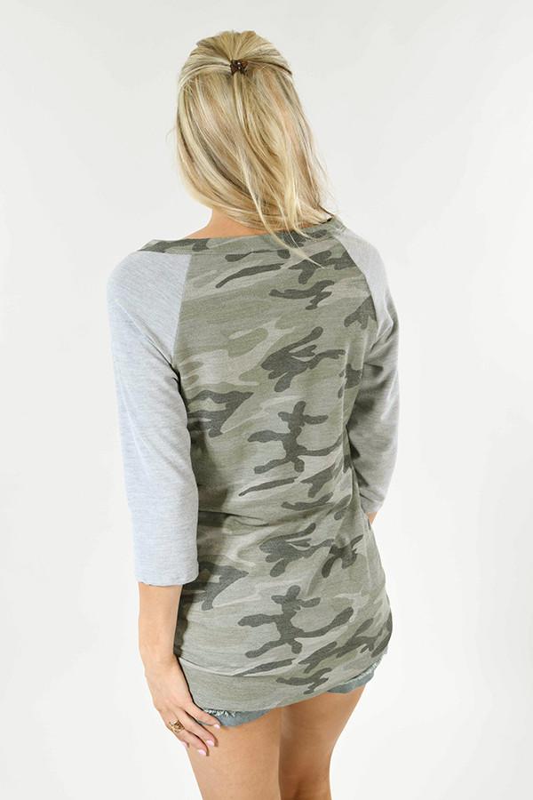Camo Cutie 3/4 Sleeve Top - Image 6