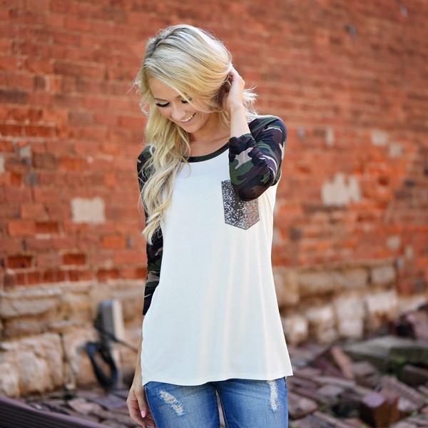 Camo Glam Top ~ Ivory - Image 5