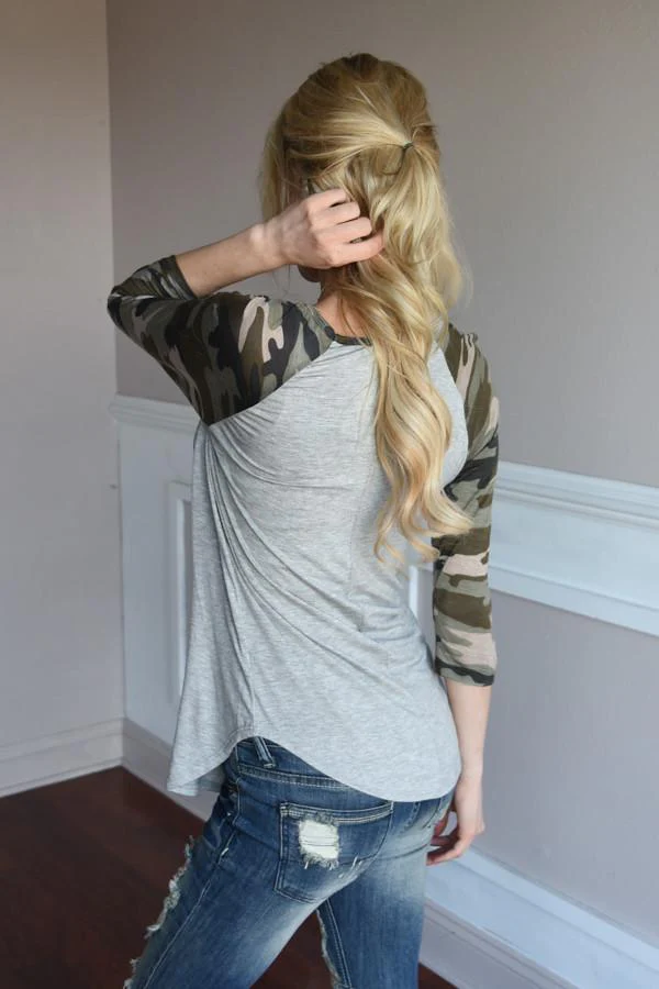 Camo Top - Grey - Image 6