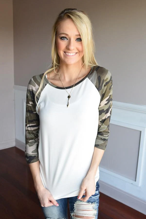 Camo Top - White - Image 4