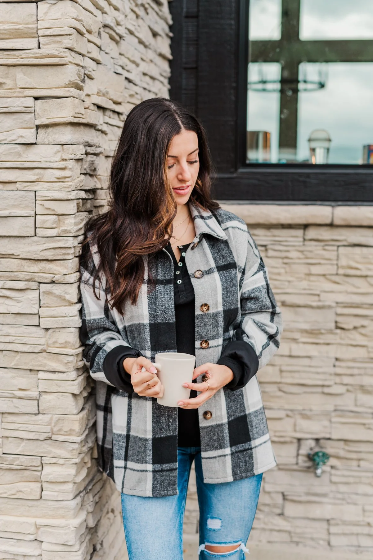 Campfire Nights Plaid Jacket- Black & Grey - Image 13