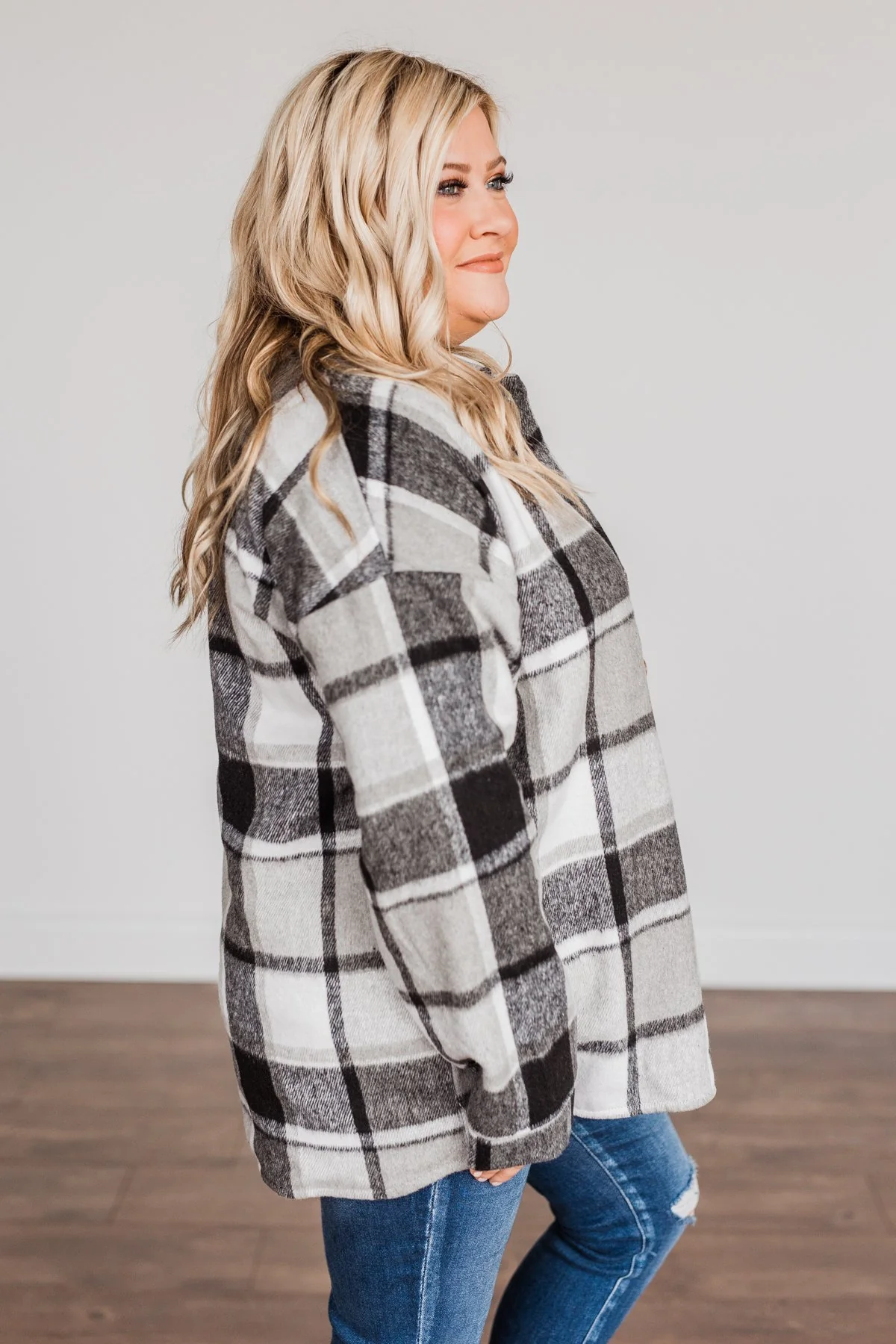 Campfire Nights Plaid Jacket- Black & Grey - Image 17