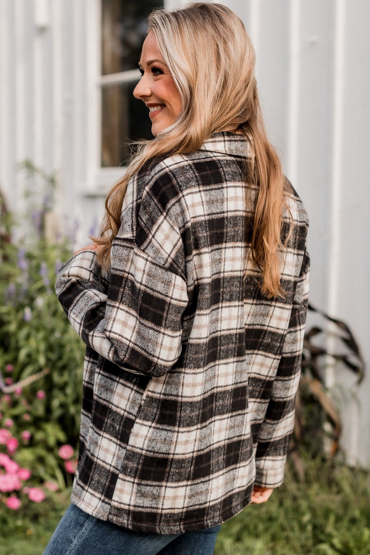 Campfire Nights Plaid Jacket- Black & Ivory - Image 3
