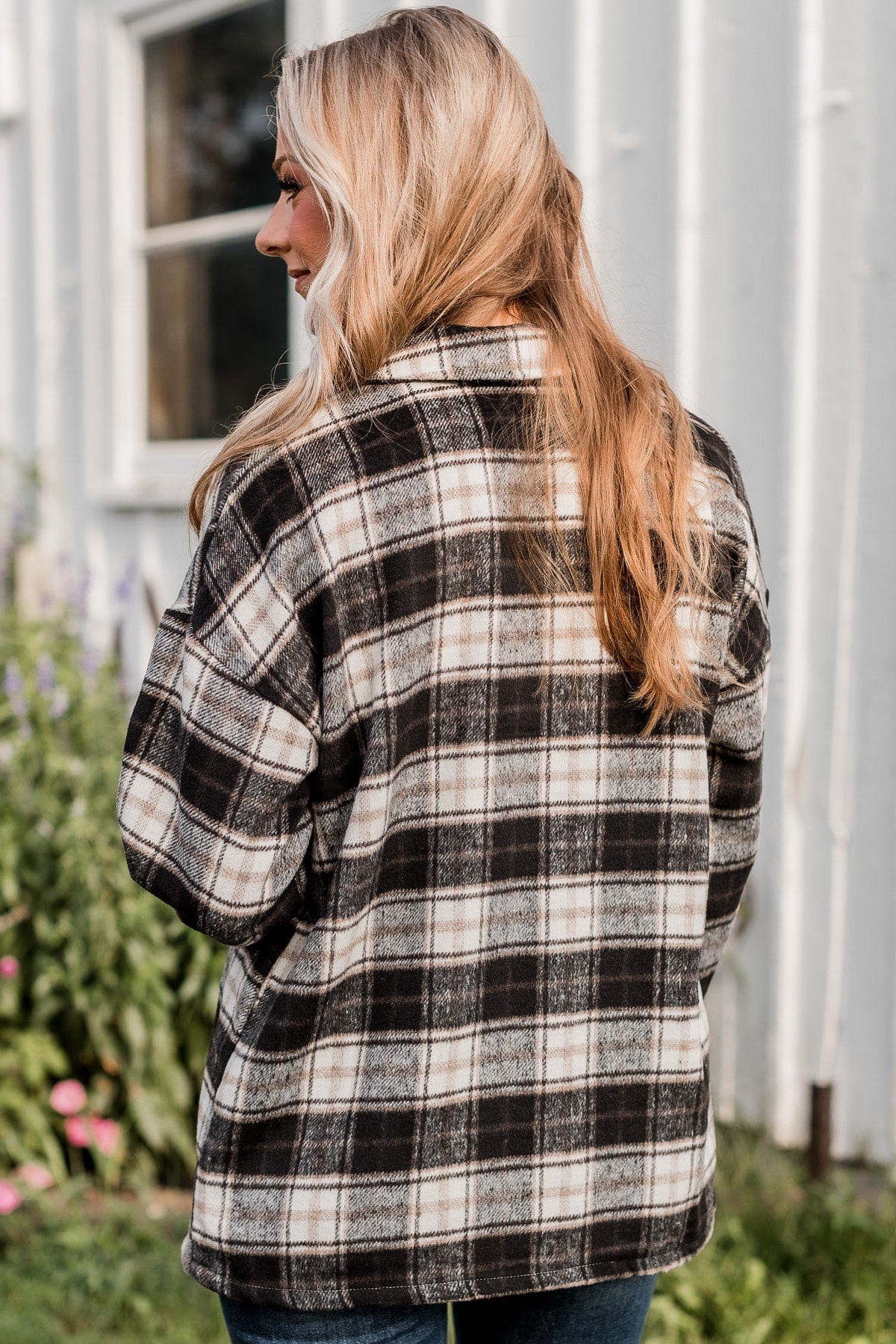 Campfire Nights Plaid Jacket- Black & Ivory - Image 4