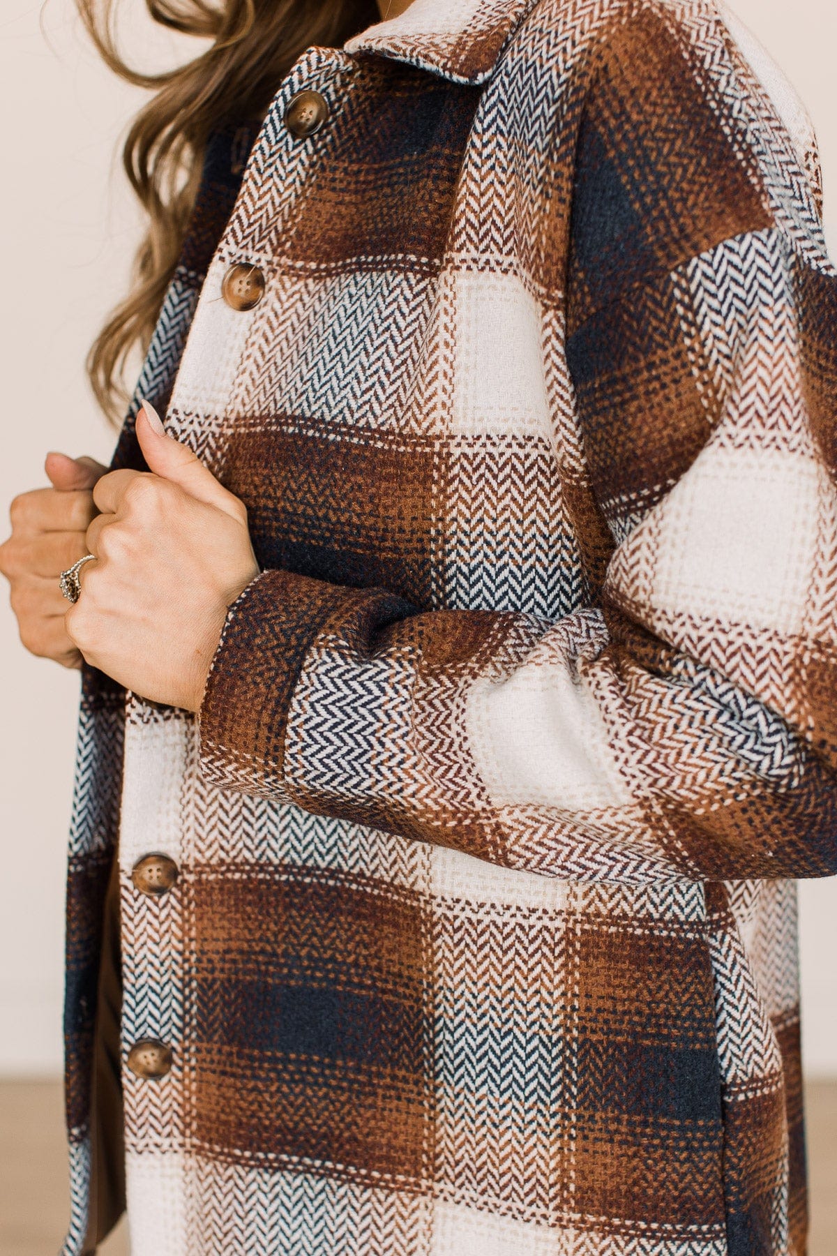 Campfire Nights Plaid Jacket- Brown & Navy - Image 4