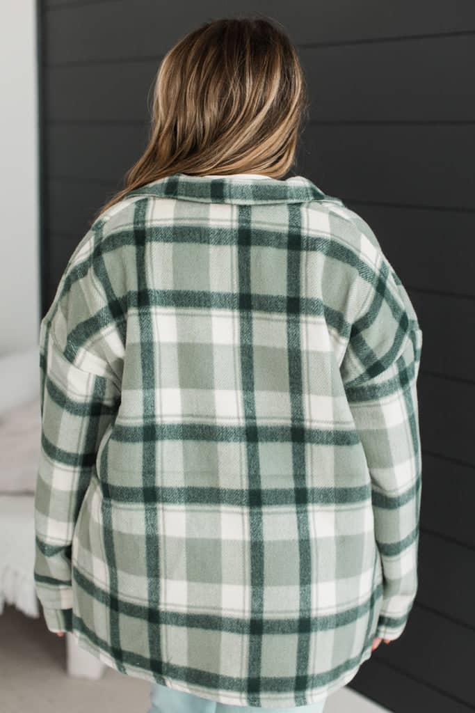 Campfire Nights Plaid Jacket- Olive - Image 6