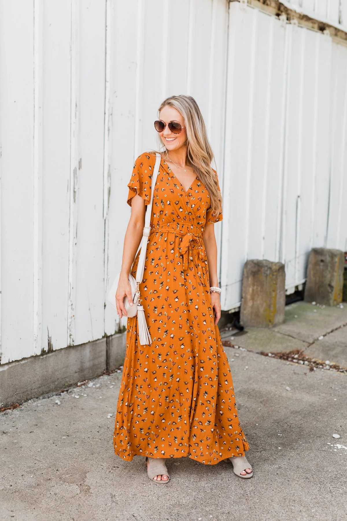 Can't Help But Stare Floral Maxi Dress- Burnt Orange