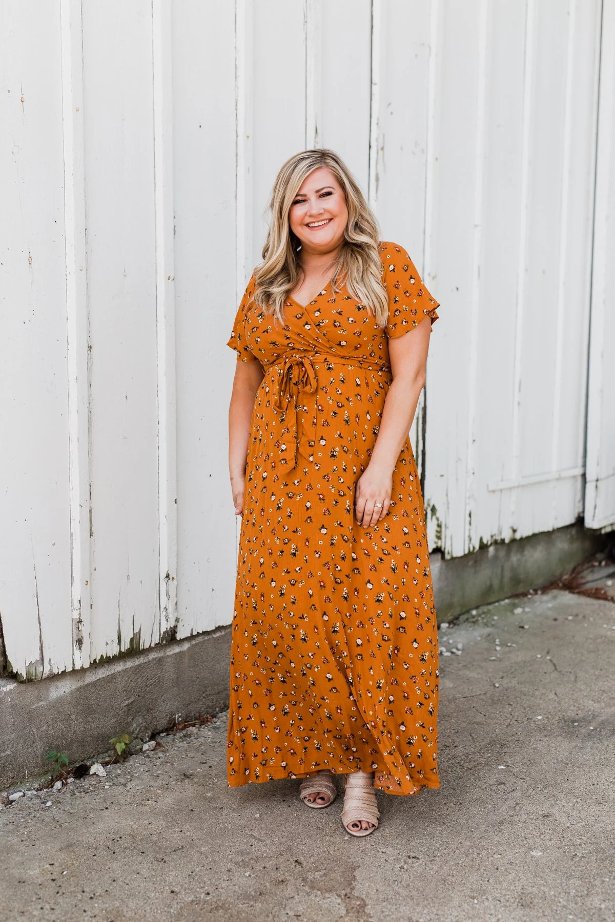 Can't Help But Stare Floral Maxi Dress- Burnt Orange - Image 2