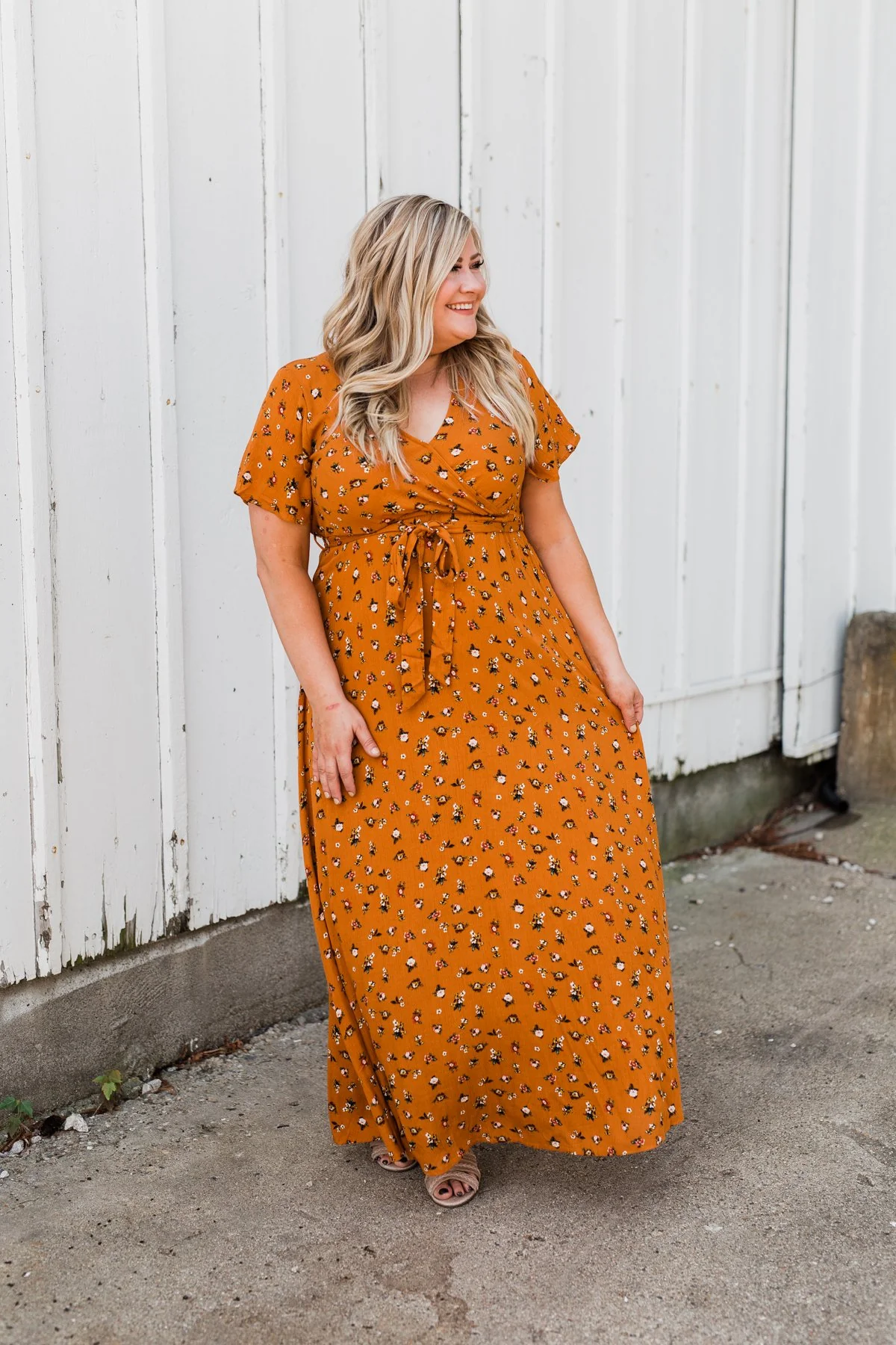 Can't Help But Stare Floral Maxi Dress- Burnt Orange - Image 4
