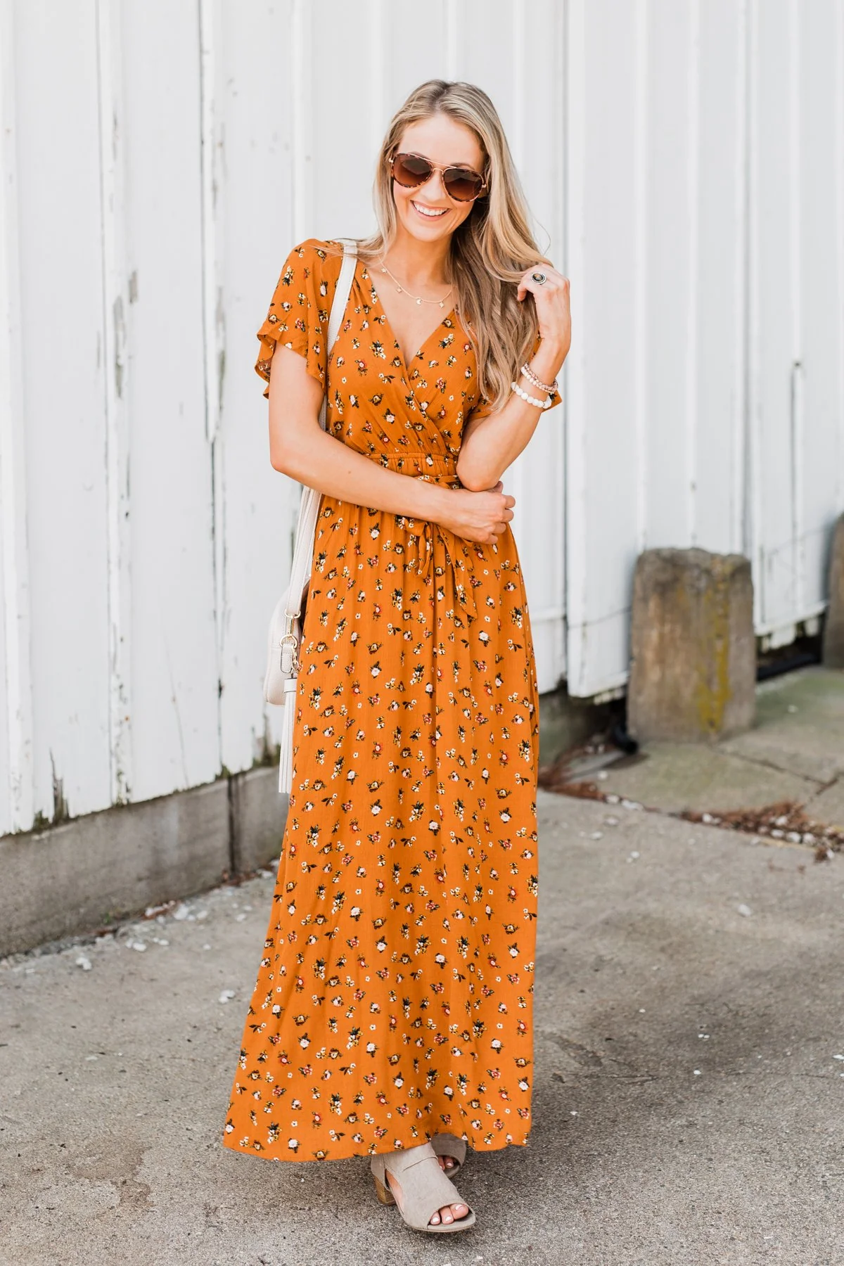 Can't Help But Stare Floral Maxi Dress- Burnt Orange - Image 9