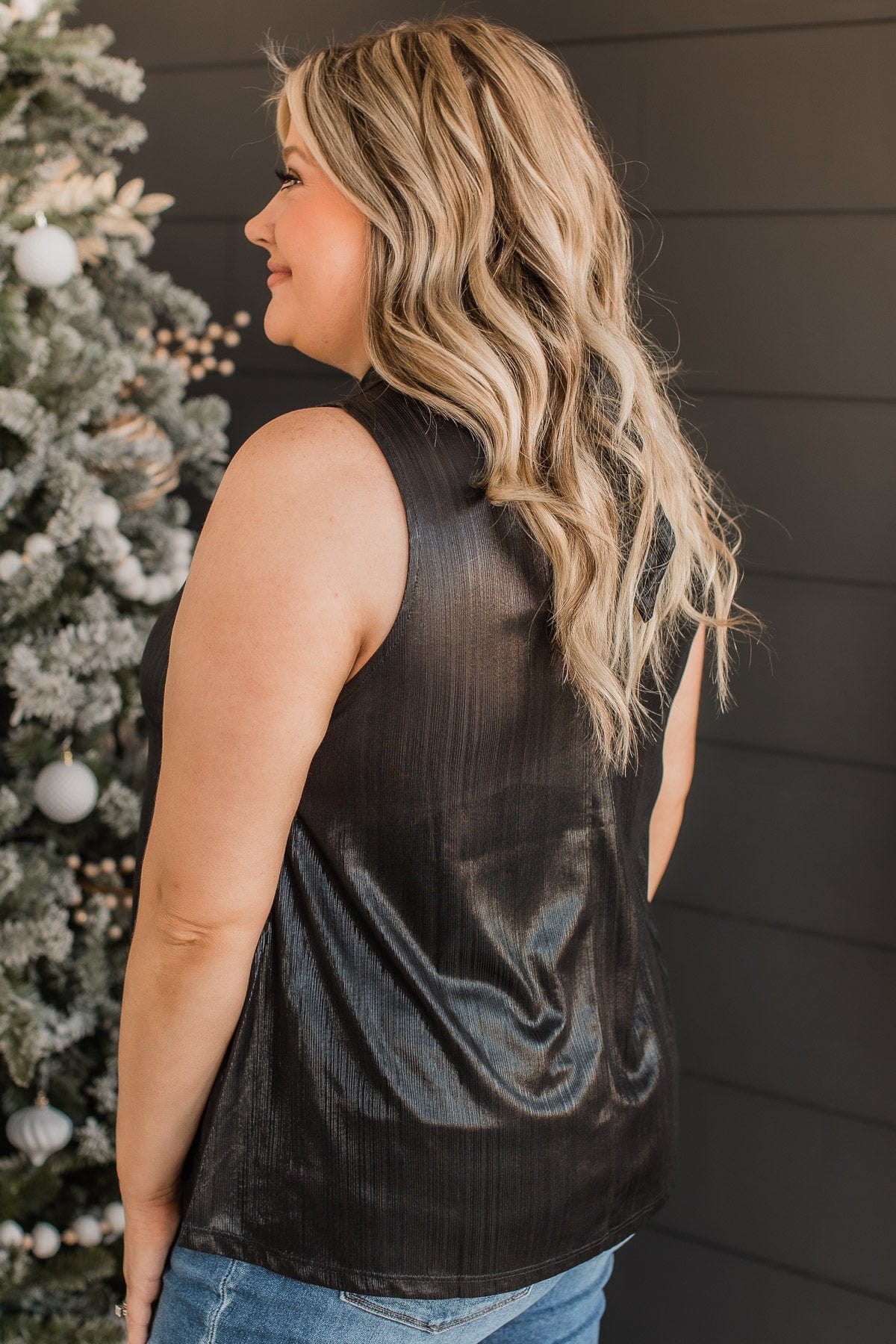 Candid Feelings Sleeveless Blouse- Black - Image 6