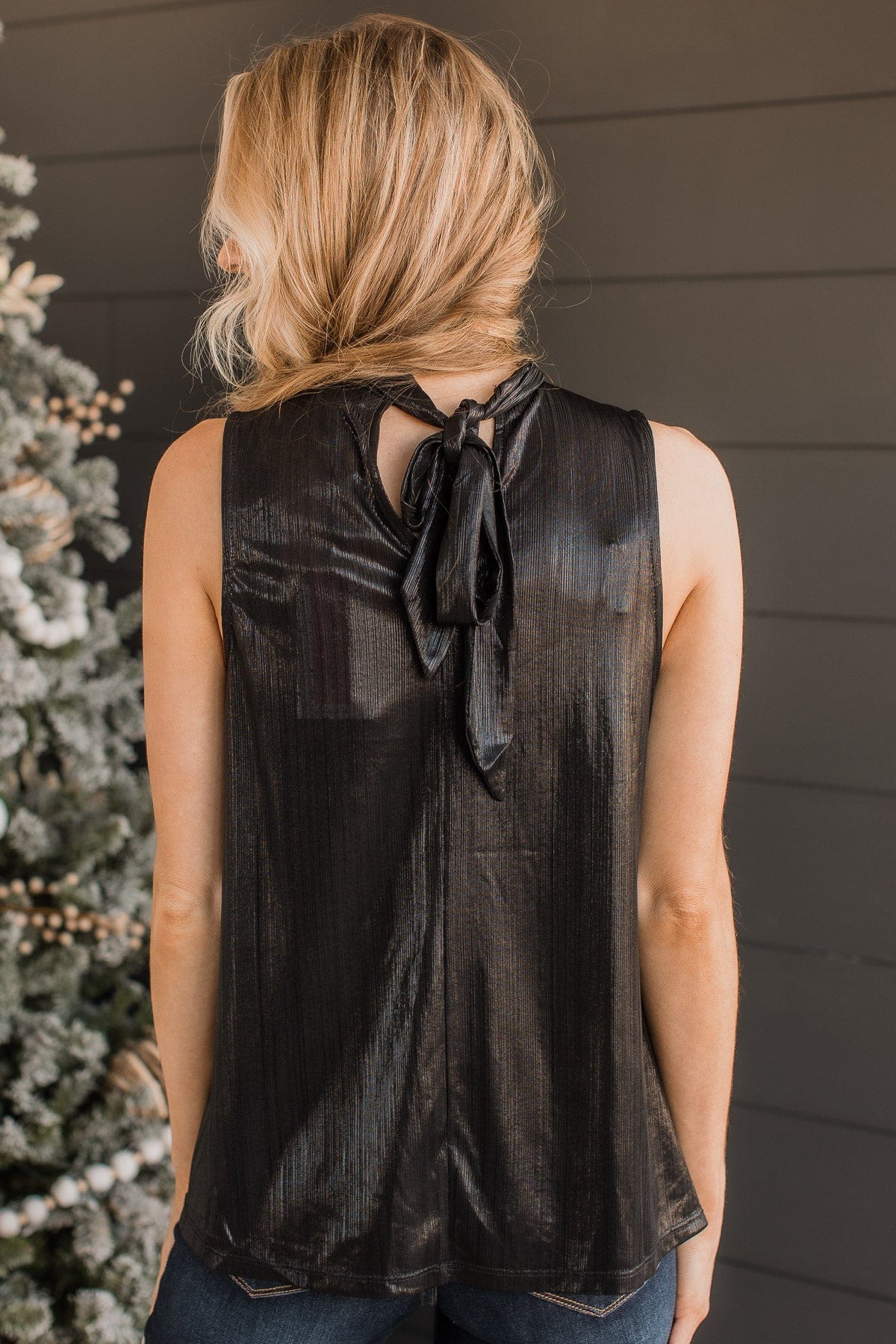 Candid Feelings Sleeveless Blouse- Black - Image 8