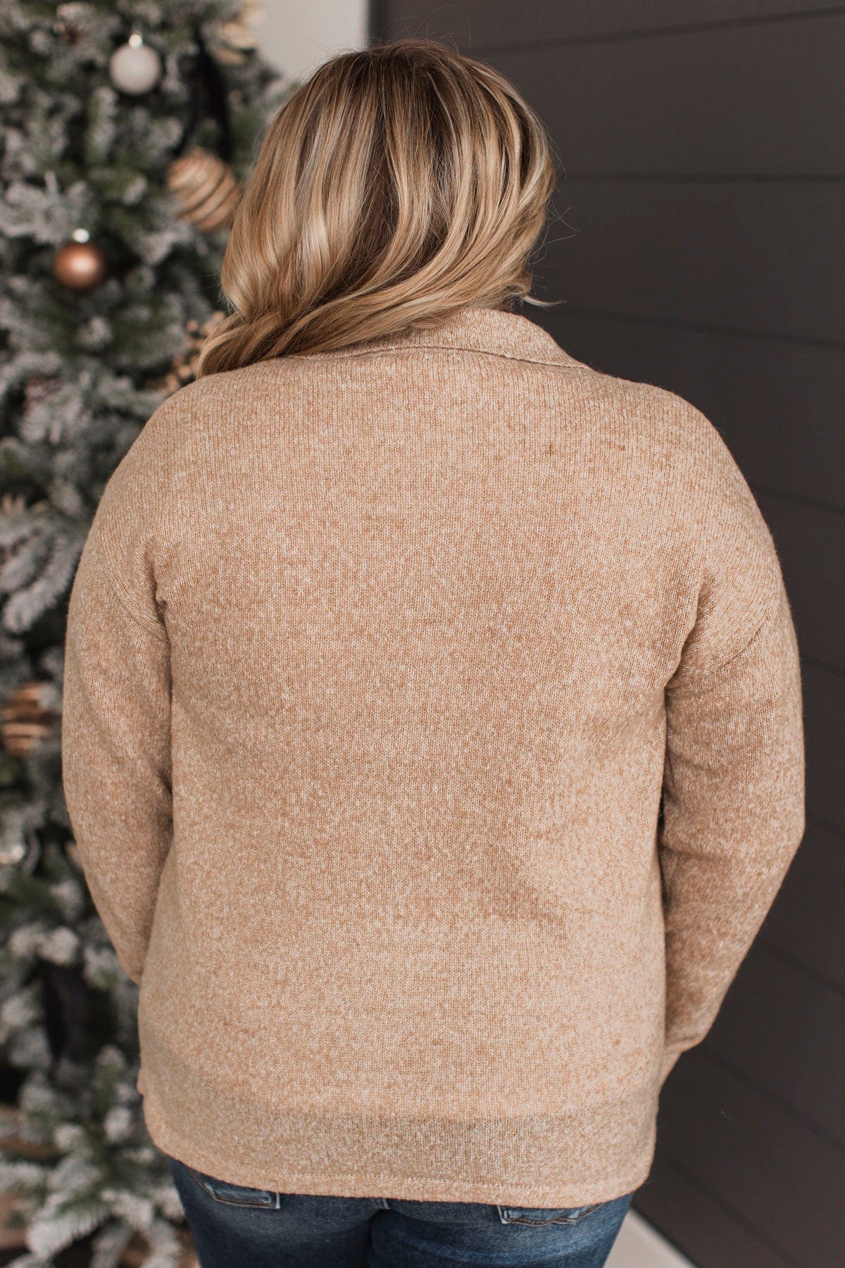 Candid Moments Knit Shirt Jacket- Beige - Image 7