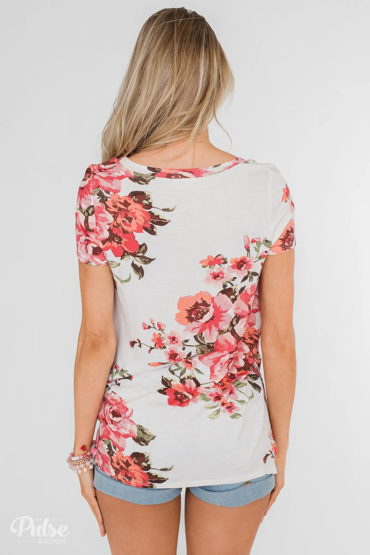 Can't Compare Floral Knot Top- Ivory - Image 10