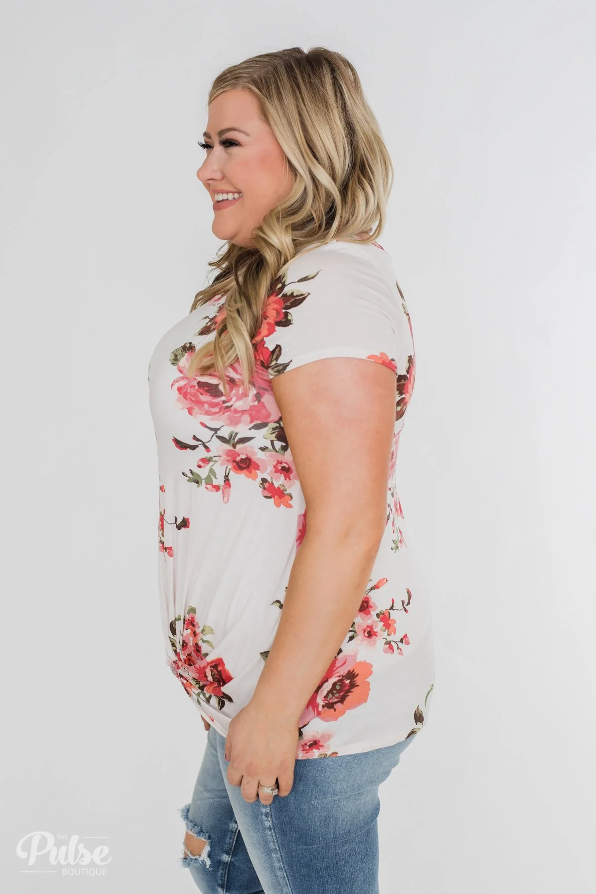 Can't Compare Floral Knot Top- Ivory - Image 14