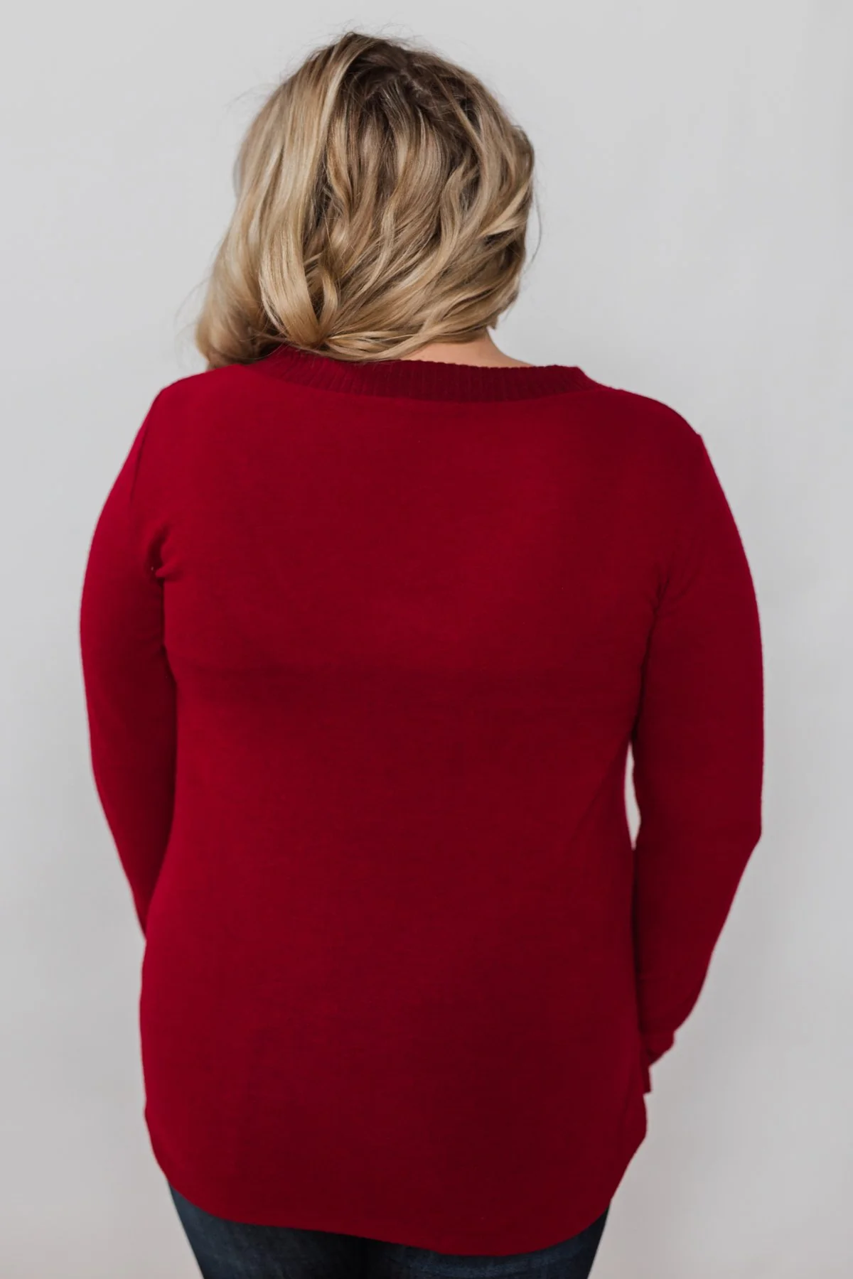 Can't Forget You V-Neck Top- Ruby - Image 11