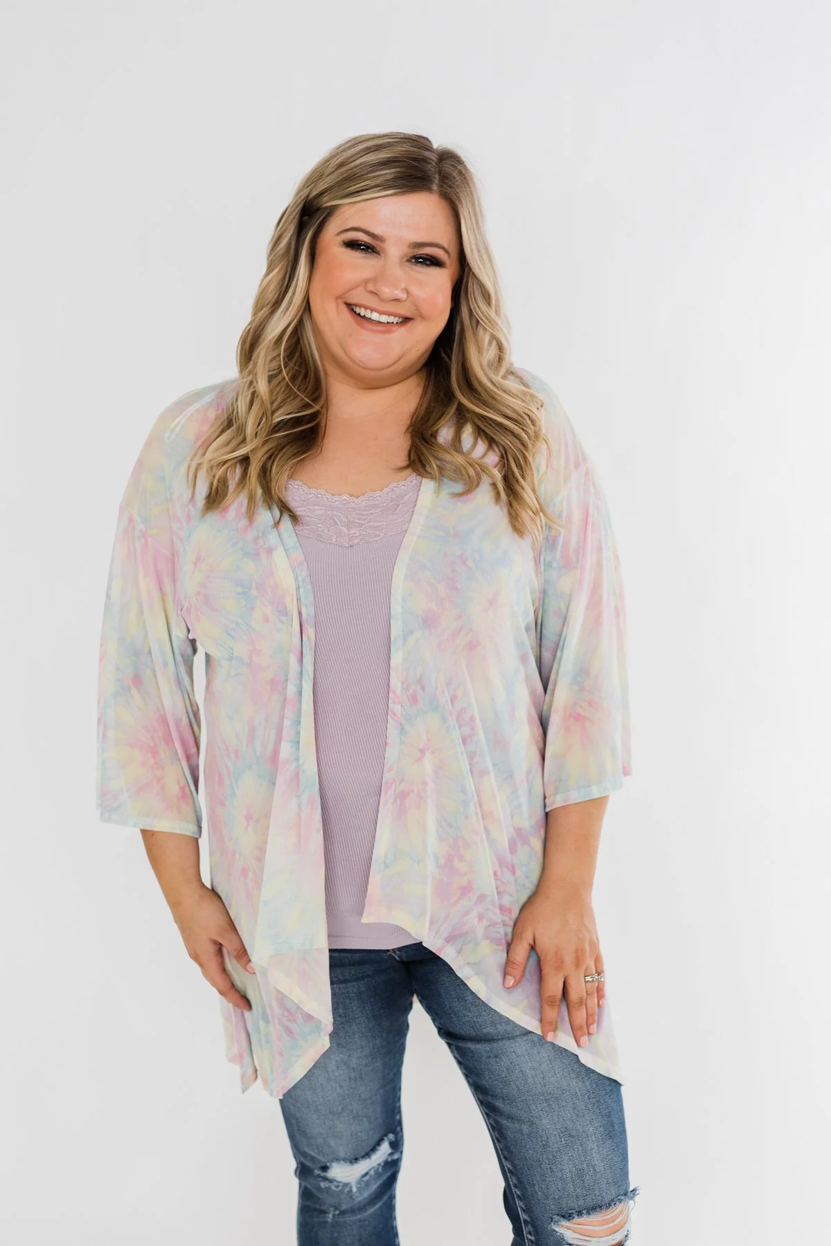 Can't Get Over You Tie Dye Kimono- Multi-Color - Image 3