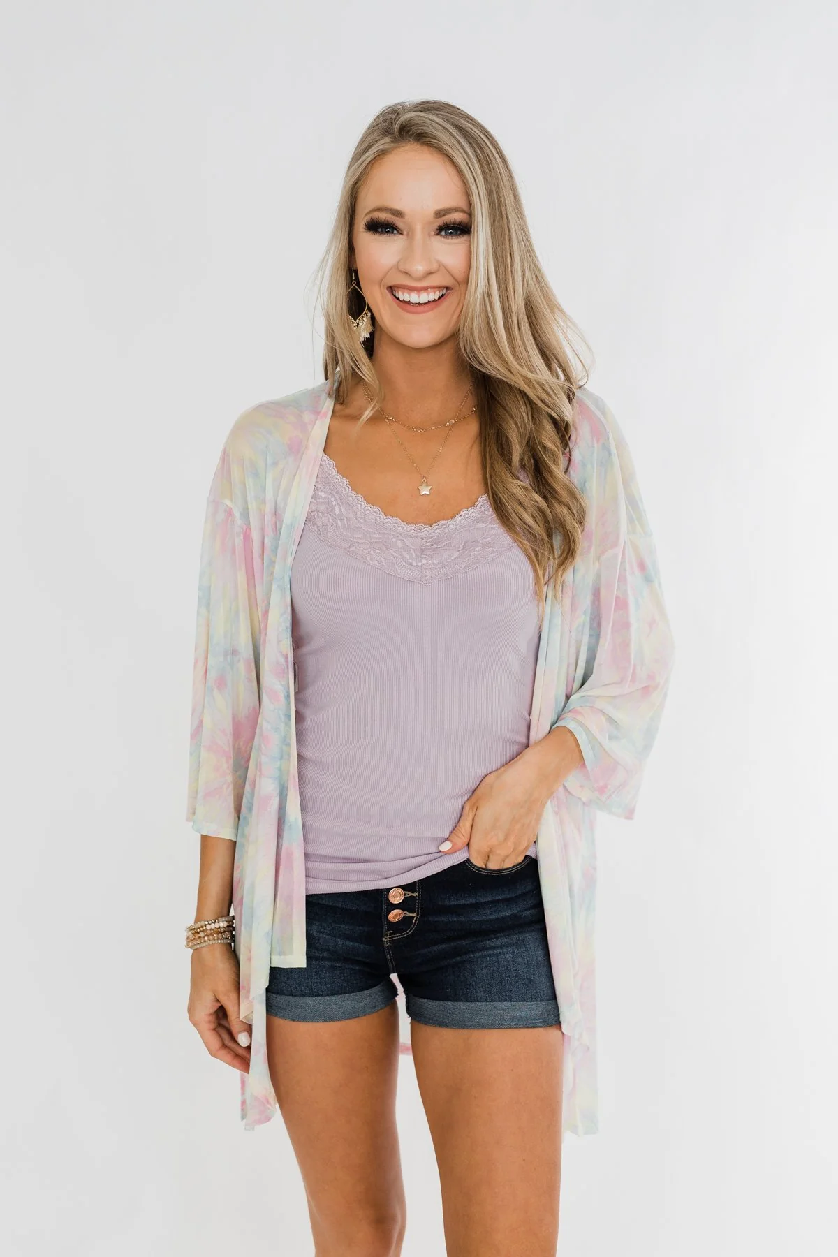 Can't Get Over You Tie Dye Kimono- Multi-Color - Image 4