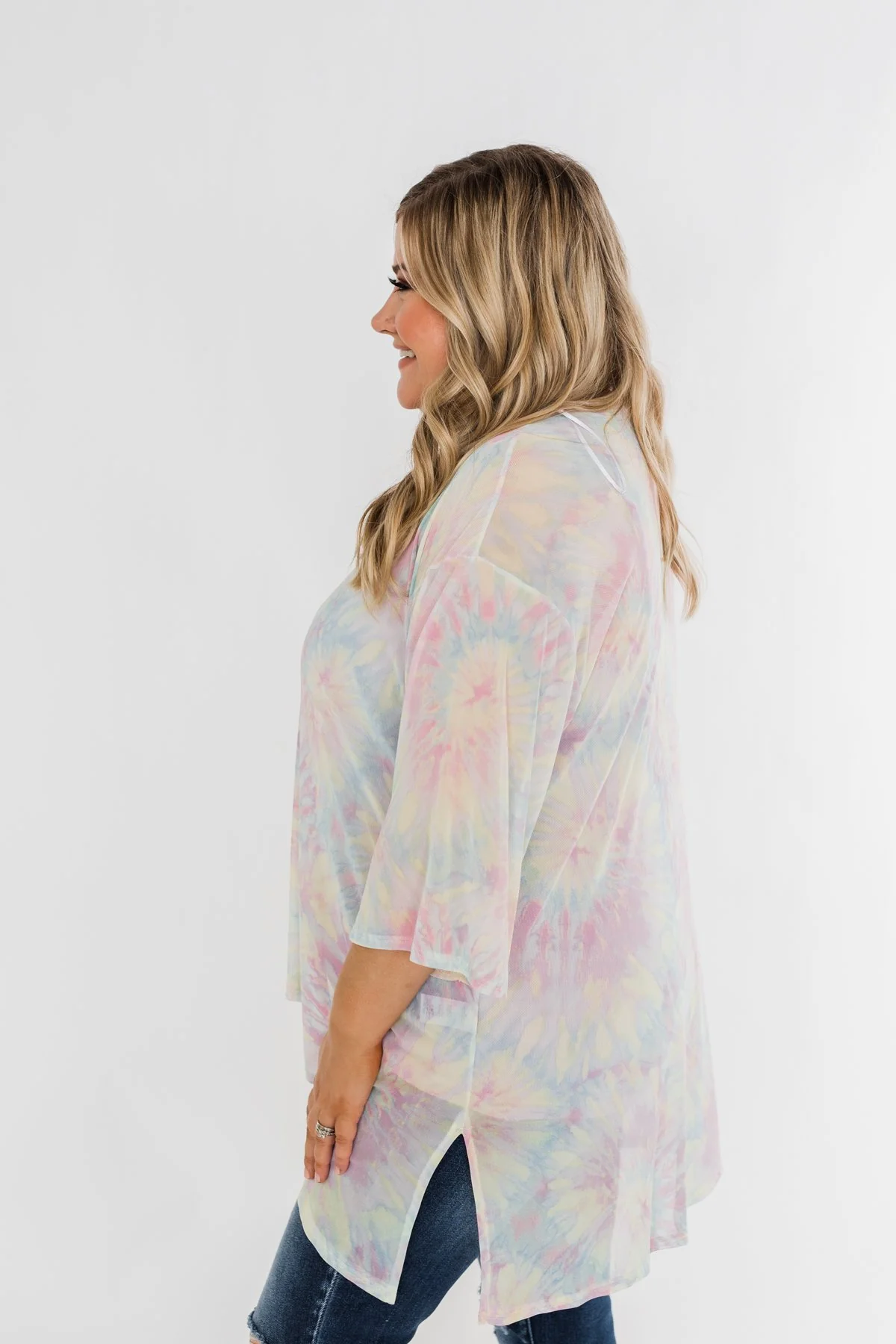 Can't Get Over You Tie Dye Kimono- Multi-Color - Image 9