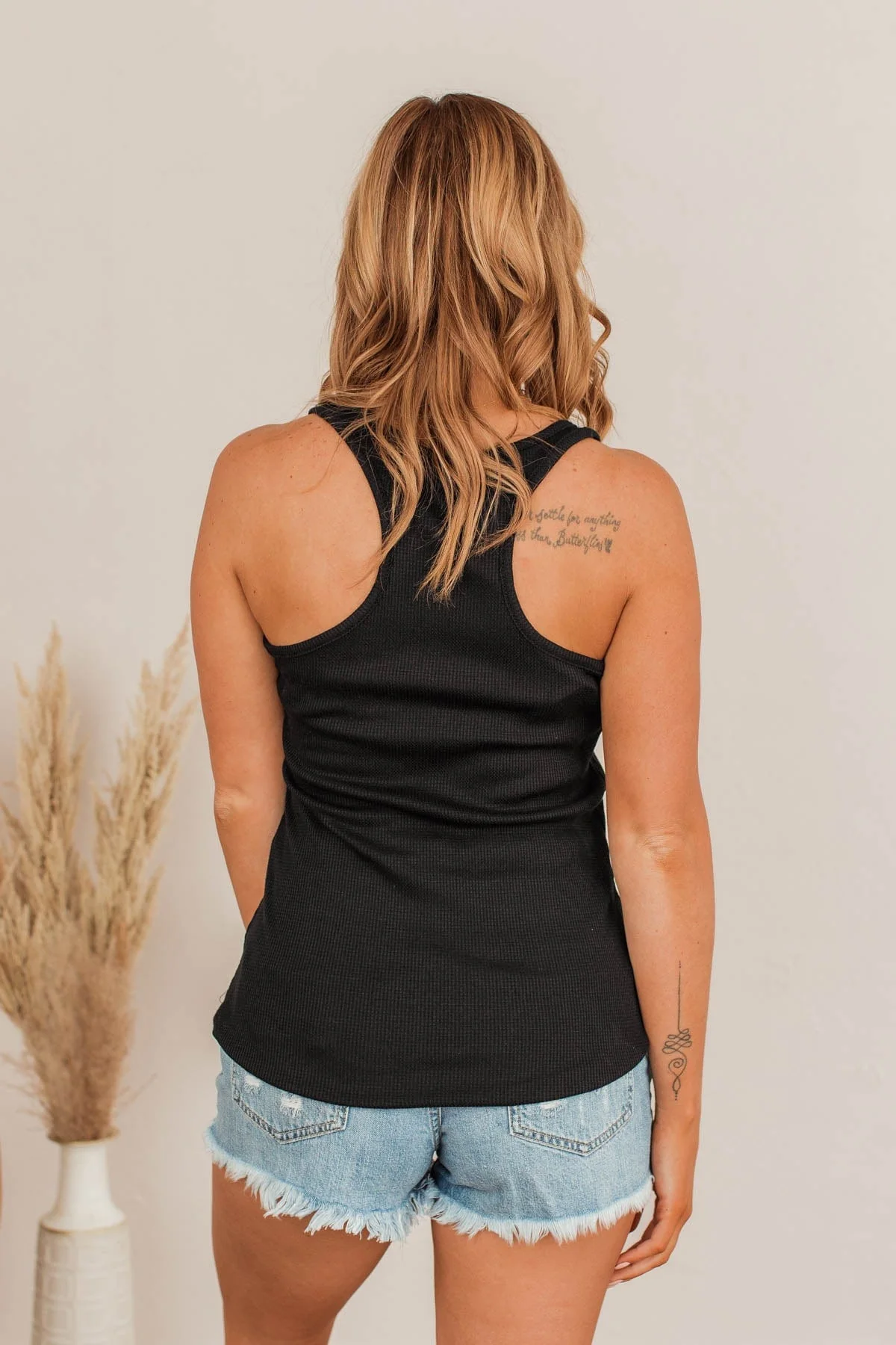 Can't Get The Best Of Me Knit Tank- Black - Image 10