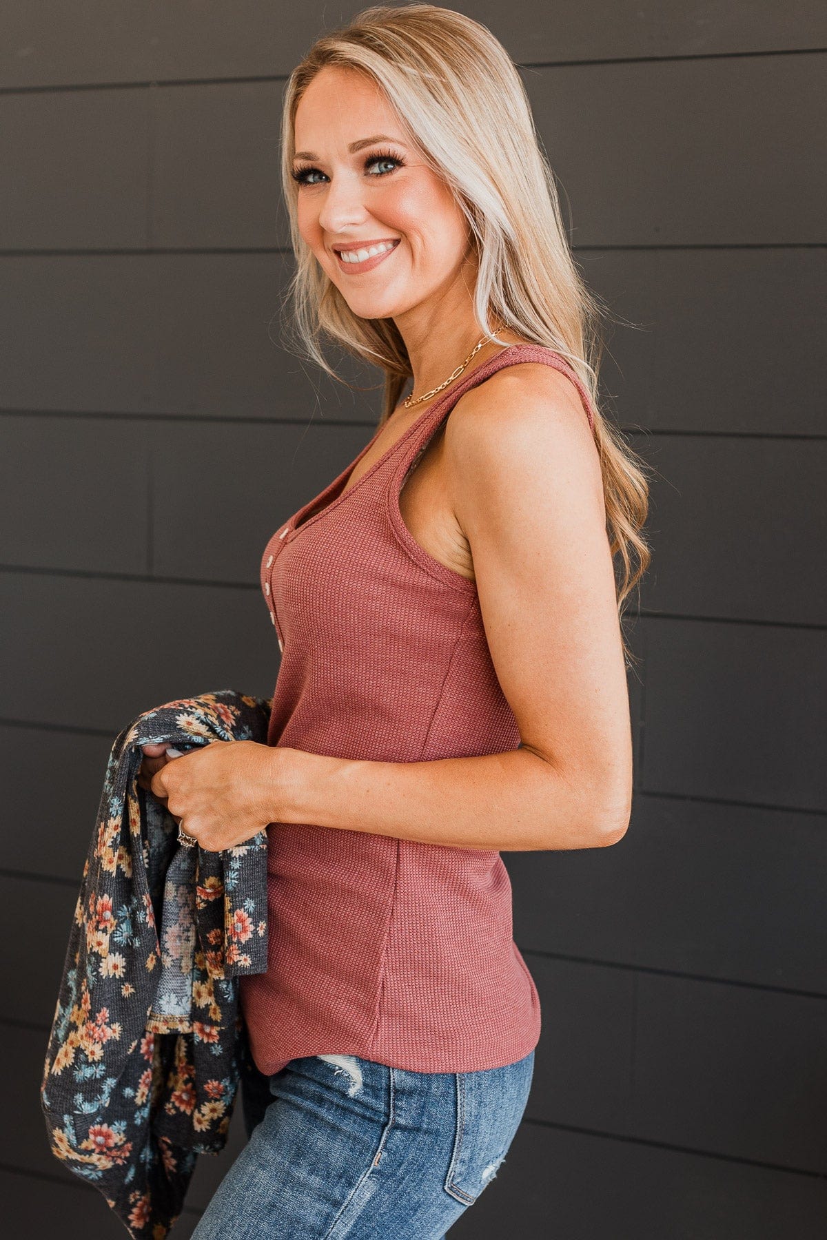 Can't Get The Best Of Me Tank Top- Marsala - Image 6