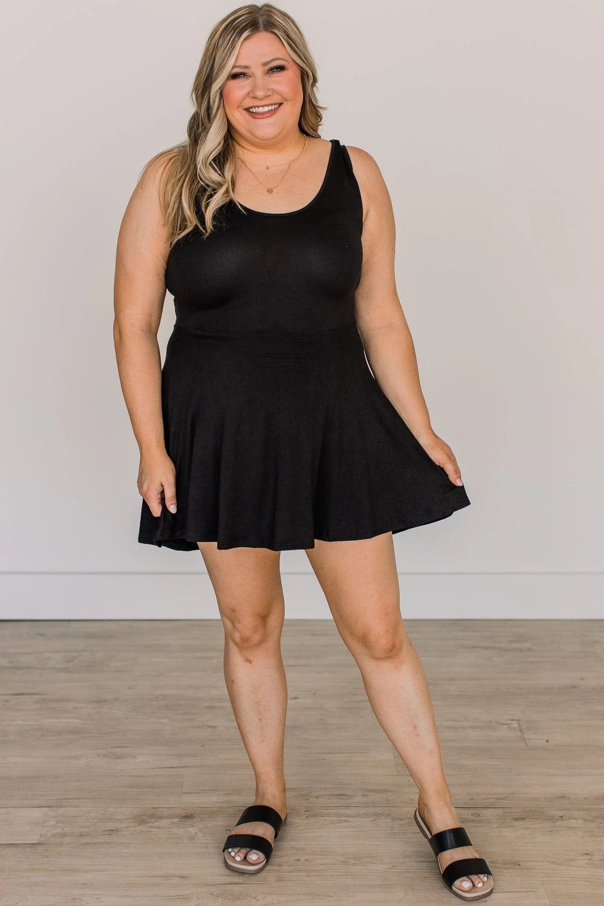 Can't Help Loving You Sleeveless Dress- Black - Image 4