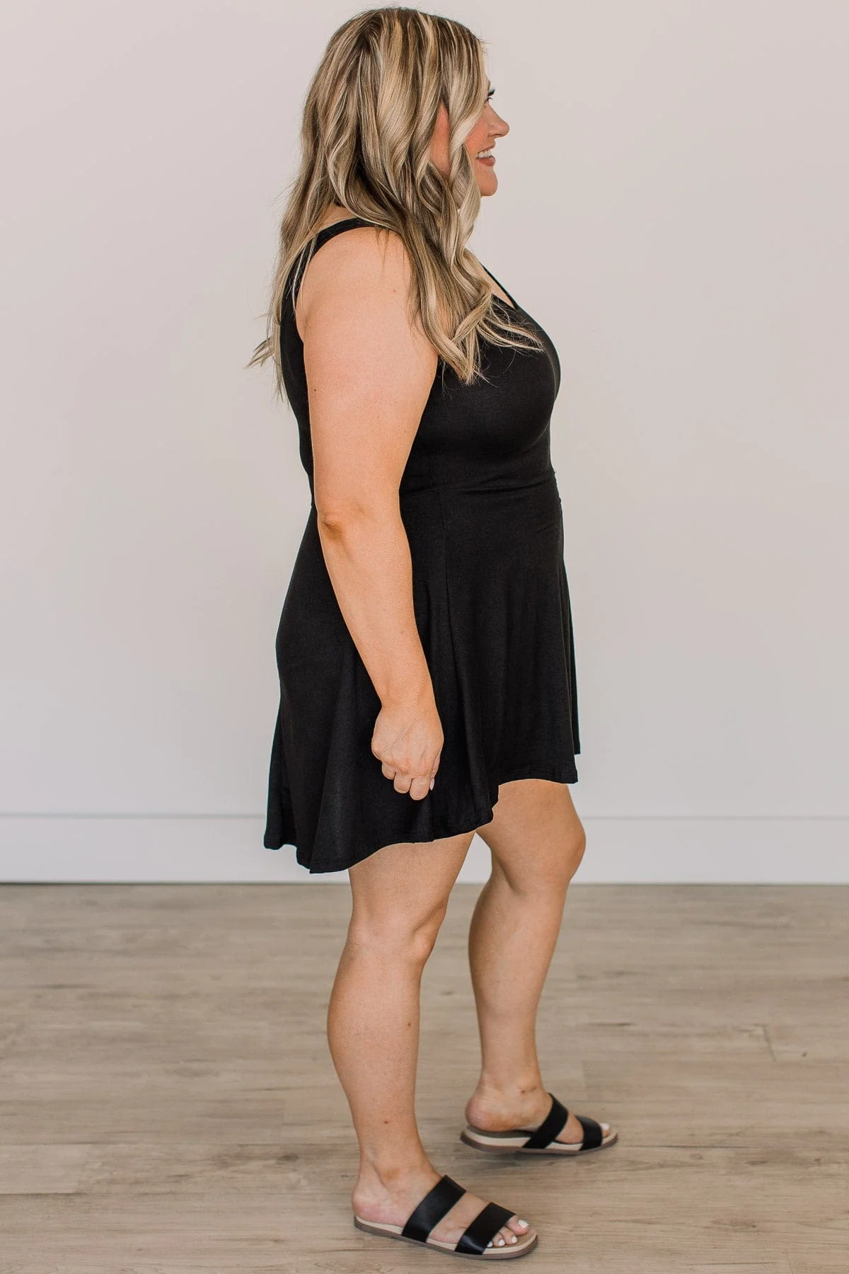 Can't Help Loving You Sleeveless Dress- Black - Image 6