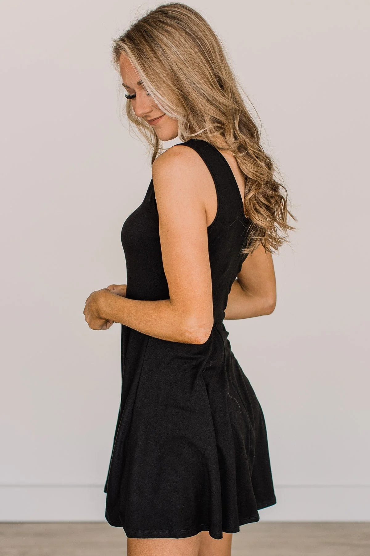 Can't Help Loving You Sleeveless Dress- Black - Image 7