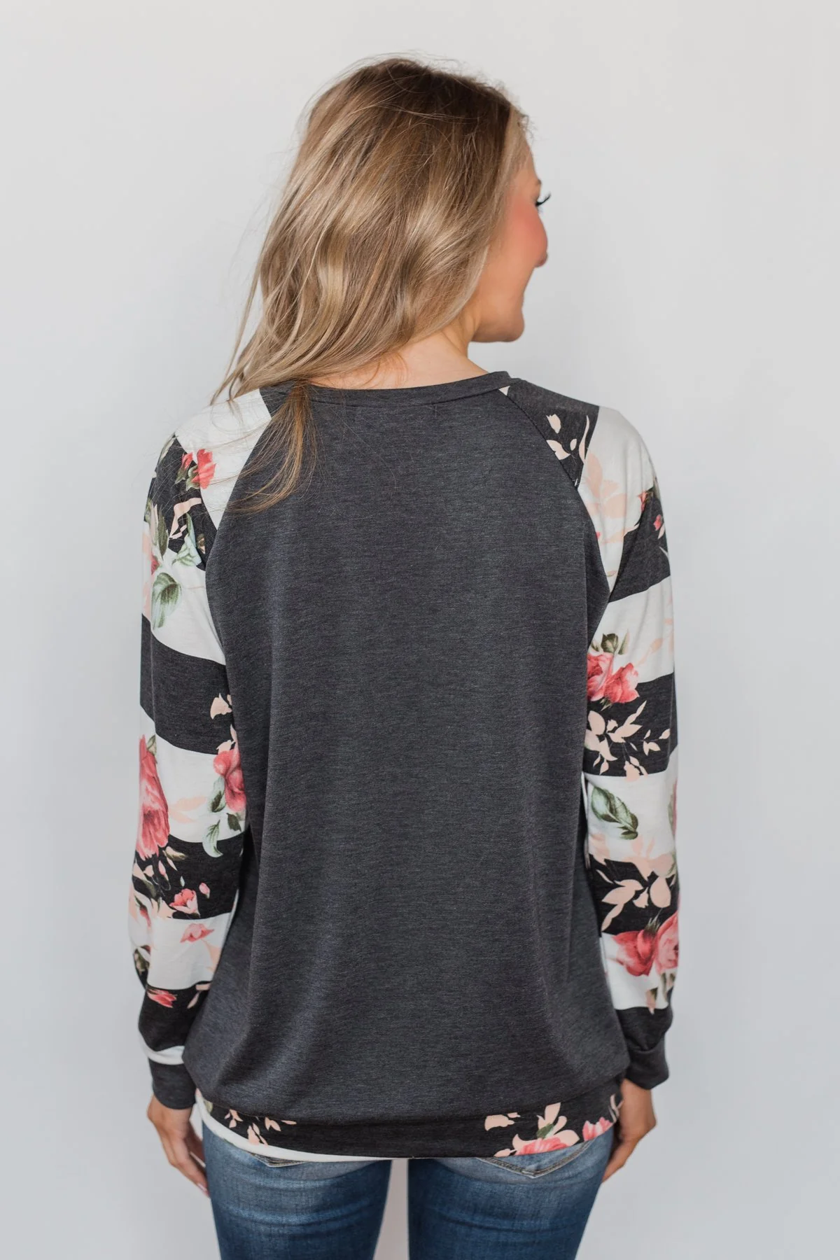 Can't Help Myself Long Sleeve Top- Charcoal - Image 9