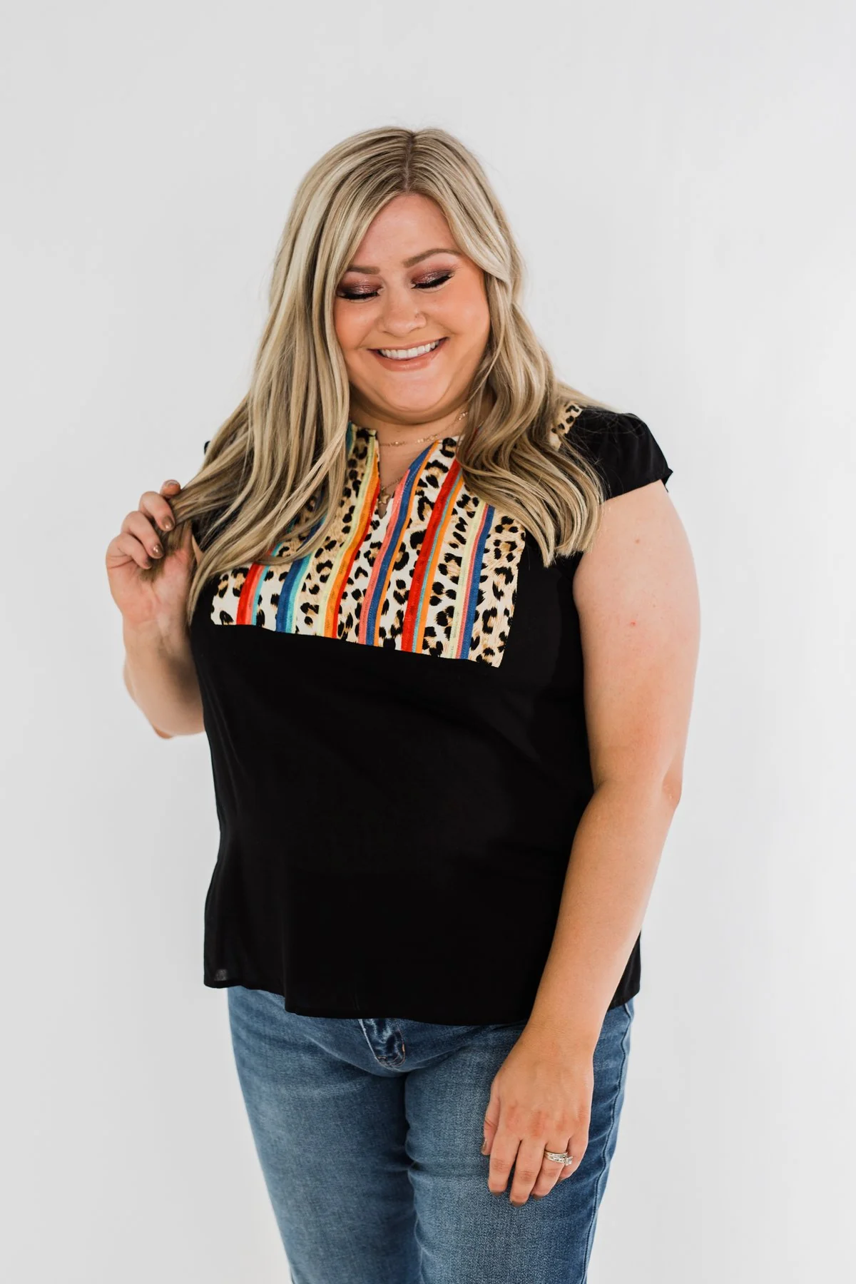 Can't Live Without You Embroidered Blouse- Black - Image 6