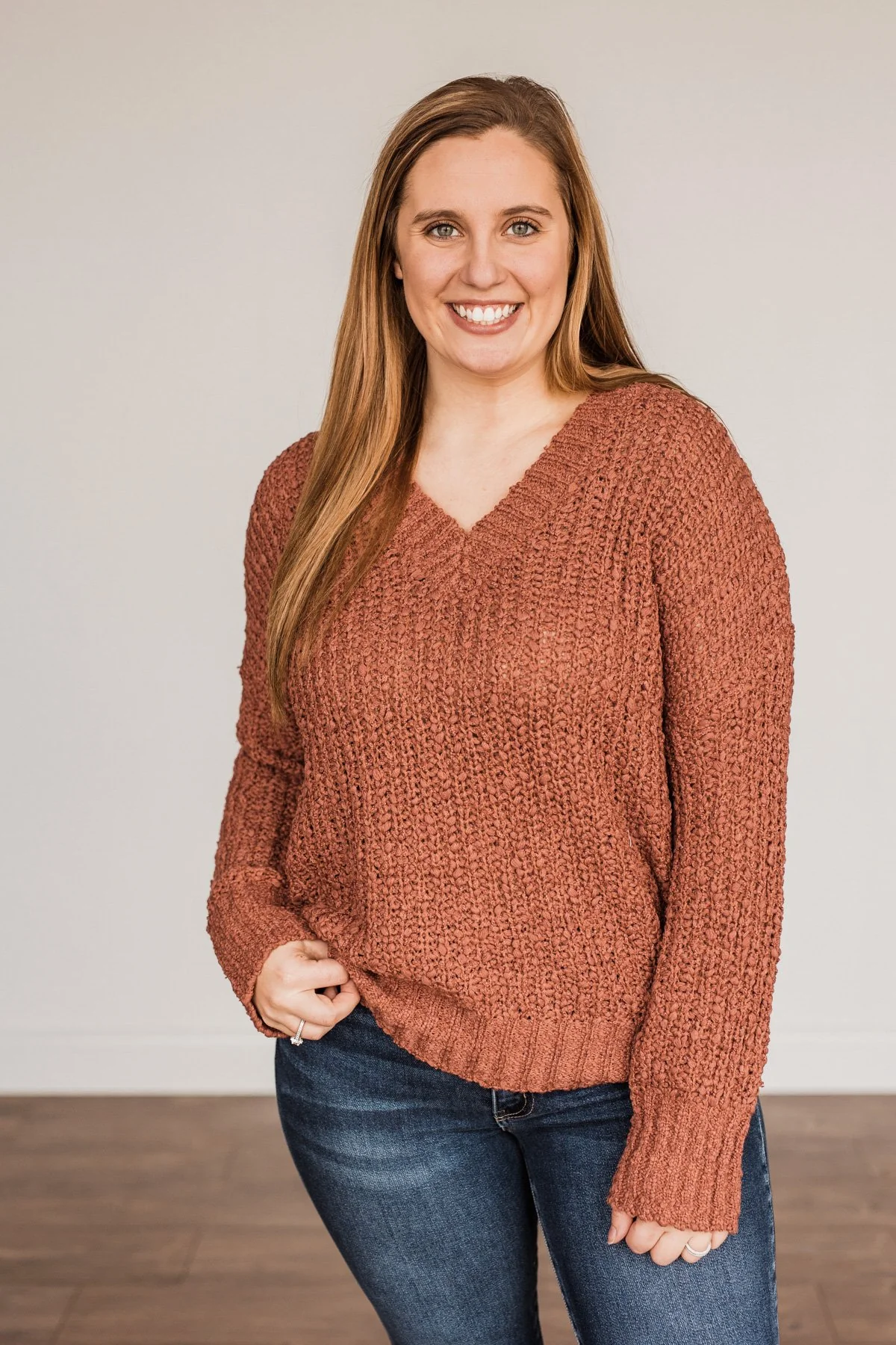 Can't Phase Me Knit Sweater- Marsala - Image 7