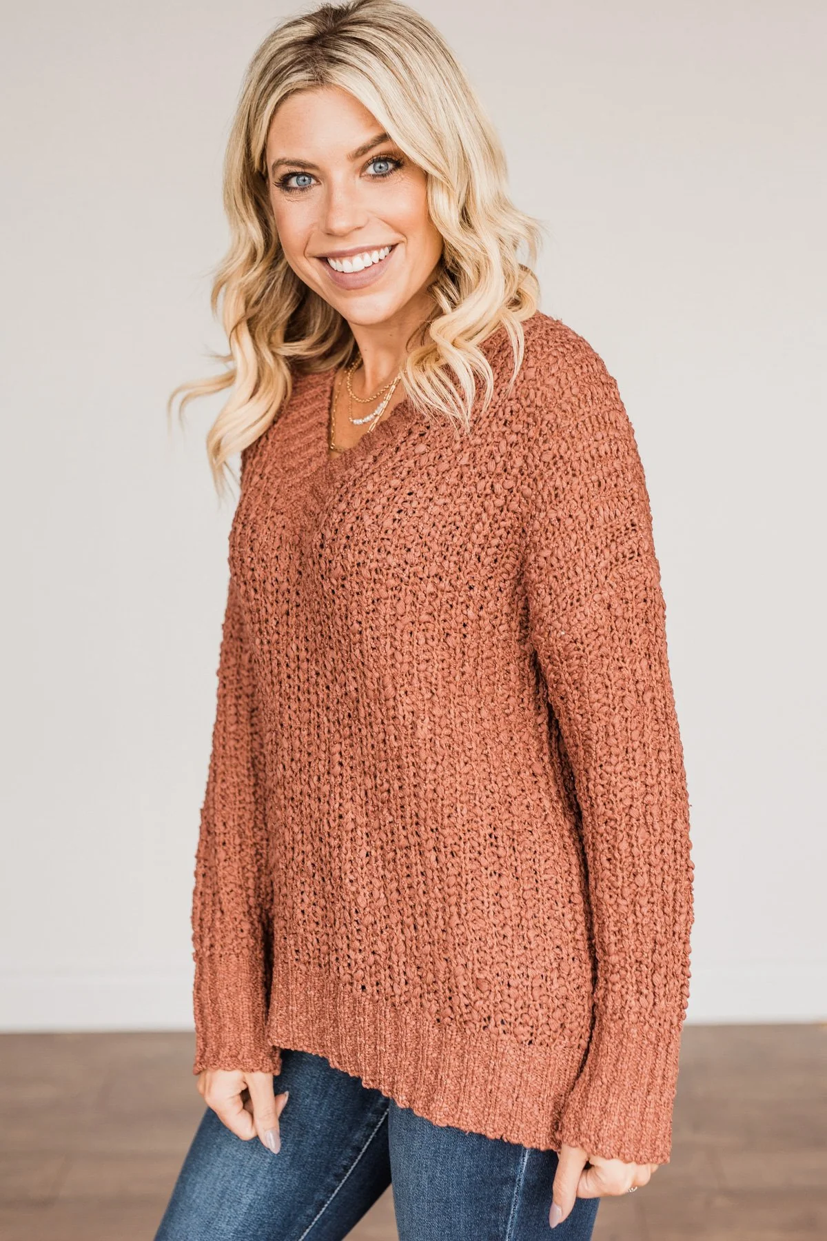 Can't Phase Me Knit Sweater- Marsala - Image 8