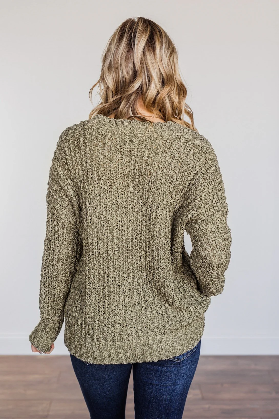 Can't Phase Me Knit Sweater- Olive - Image 11