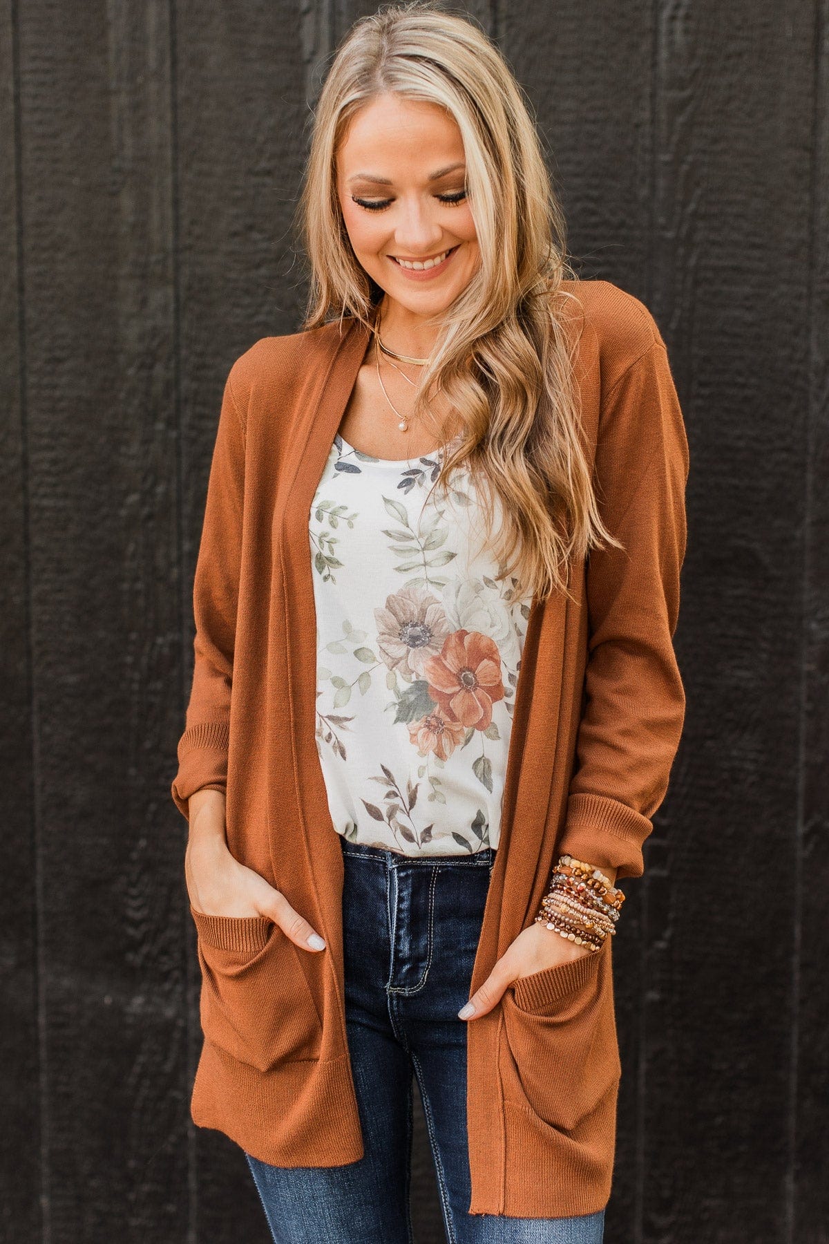 Can't Resist This Knit Cardigan- Cinnamon - Image 2