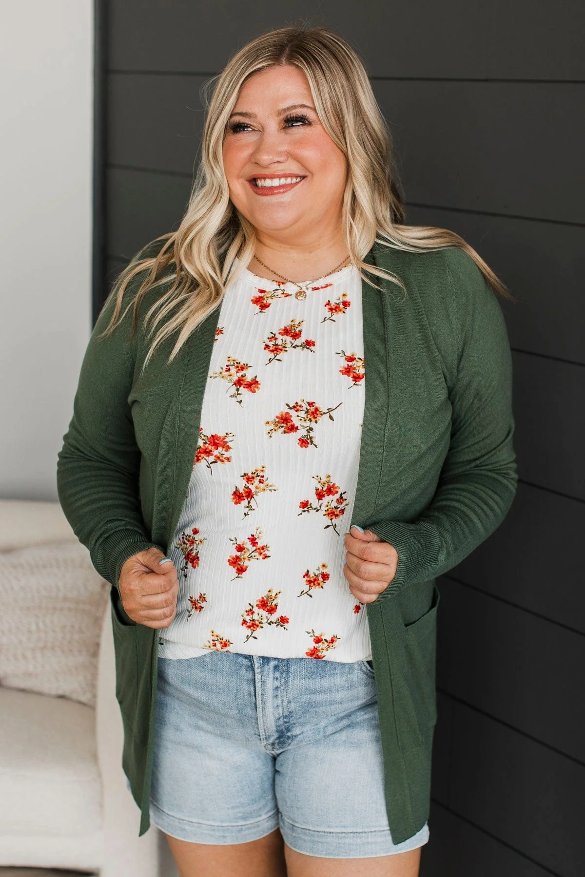 Can't Resist This Knit Cardigan- Green Ivy - Image 4