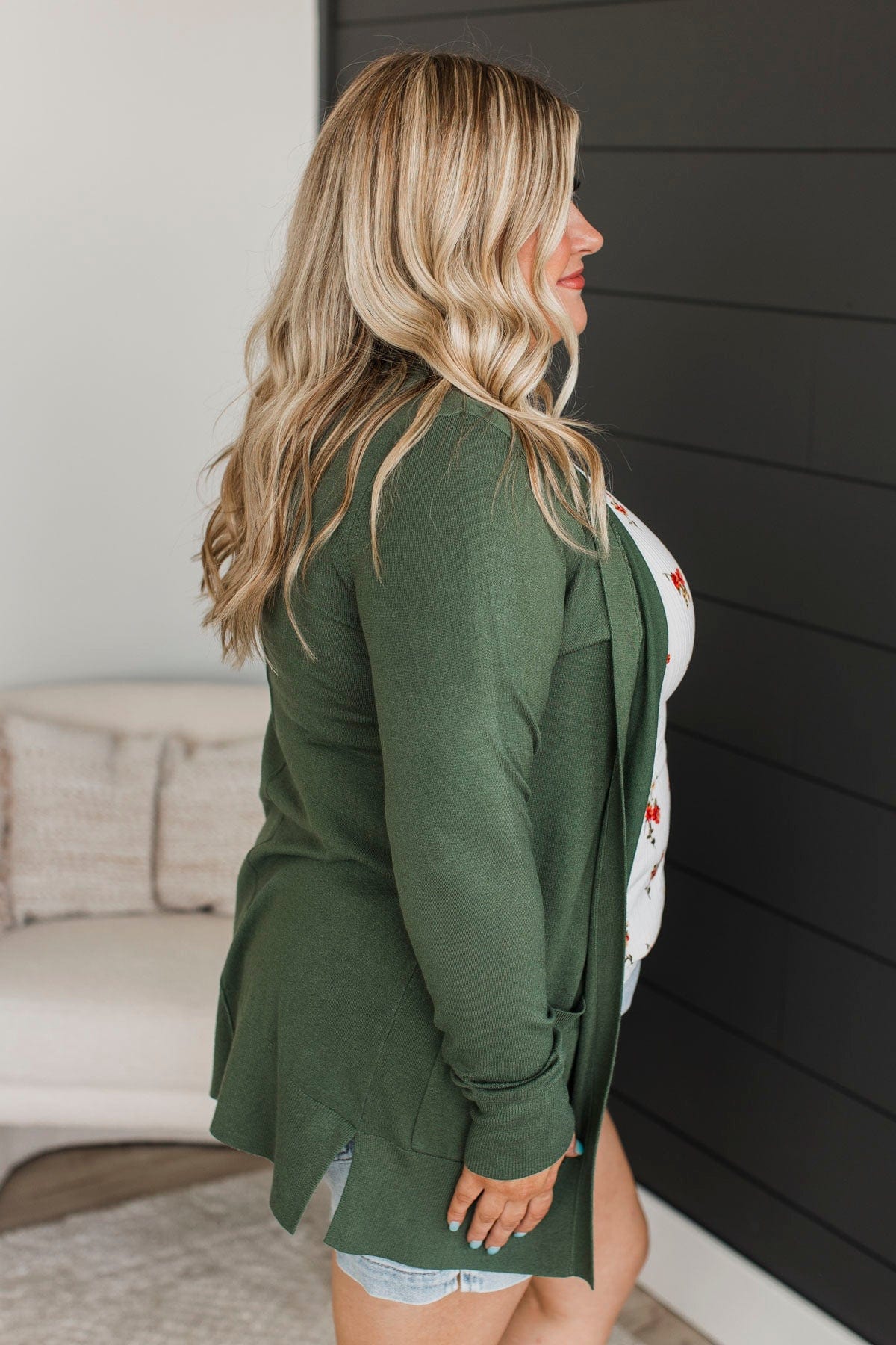 Can't Resist This Knit Cardigan- Green Ivy - Image 6