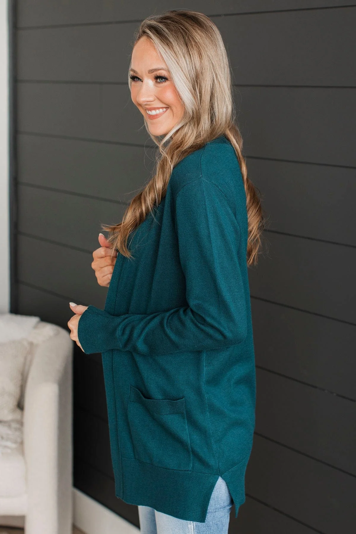 Can't Resist This Knit Cardigan- Peacock Blue - Image 5
