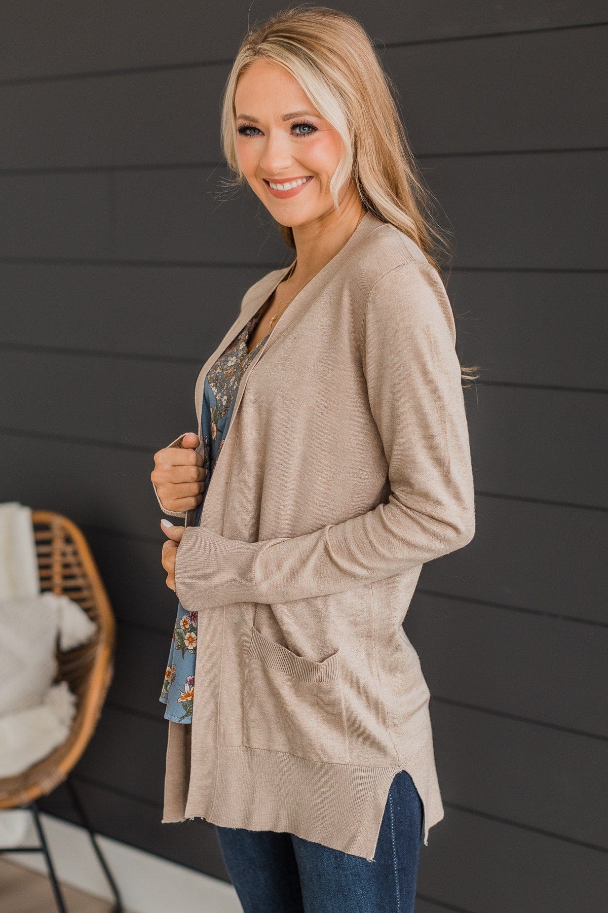 Can't Resist This Knit Pocket Cardigan- Beige - Image 5