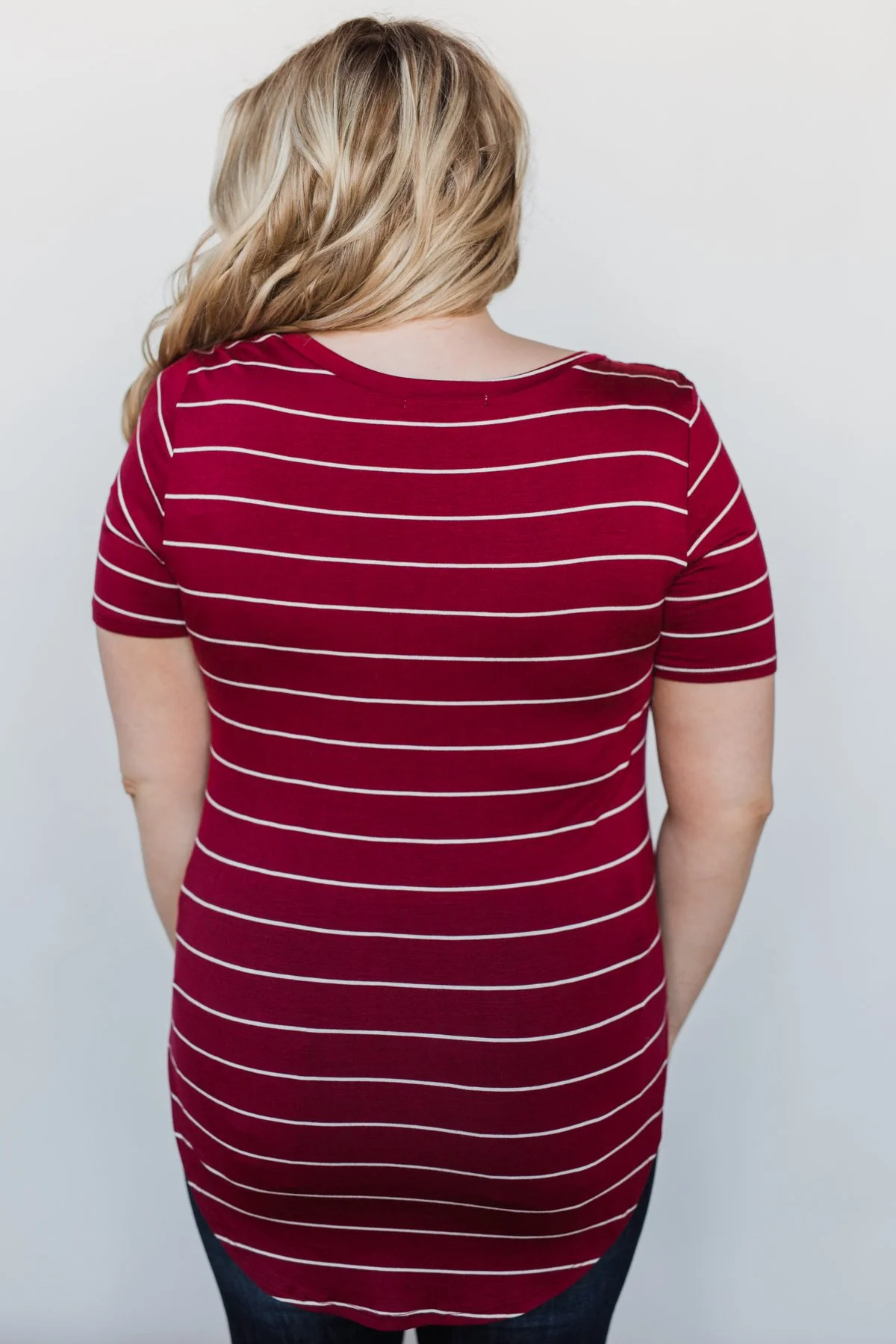 Can't Stay Away Striped Top - Burgundy - Image 6