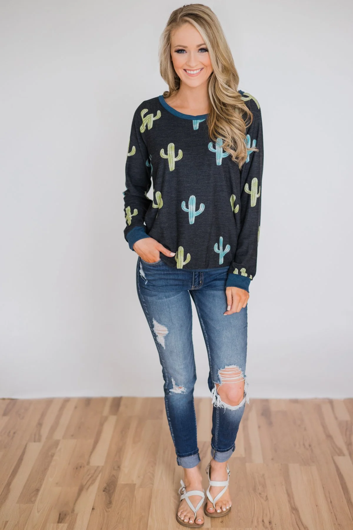 Can't Touch This Cactus Long Sleeve Top - Image 3
