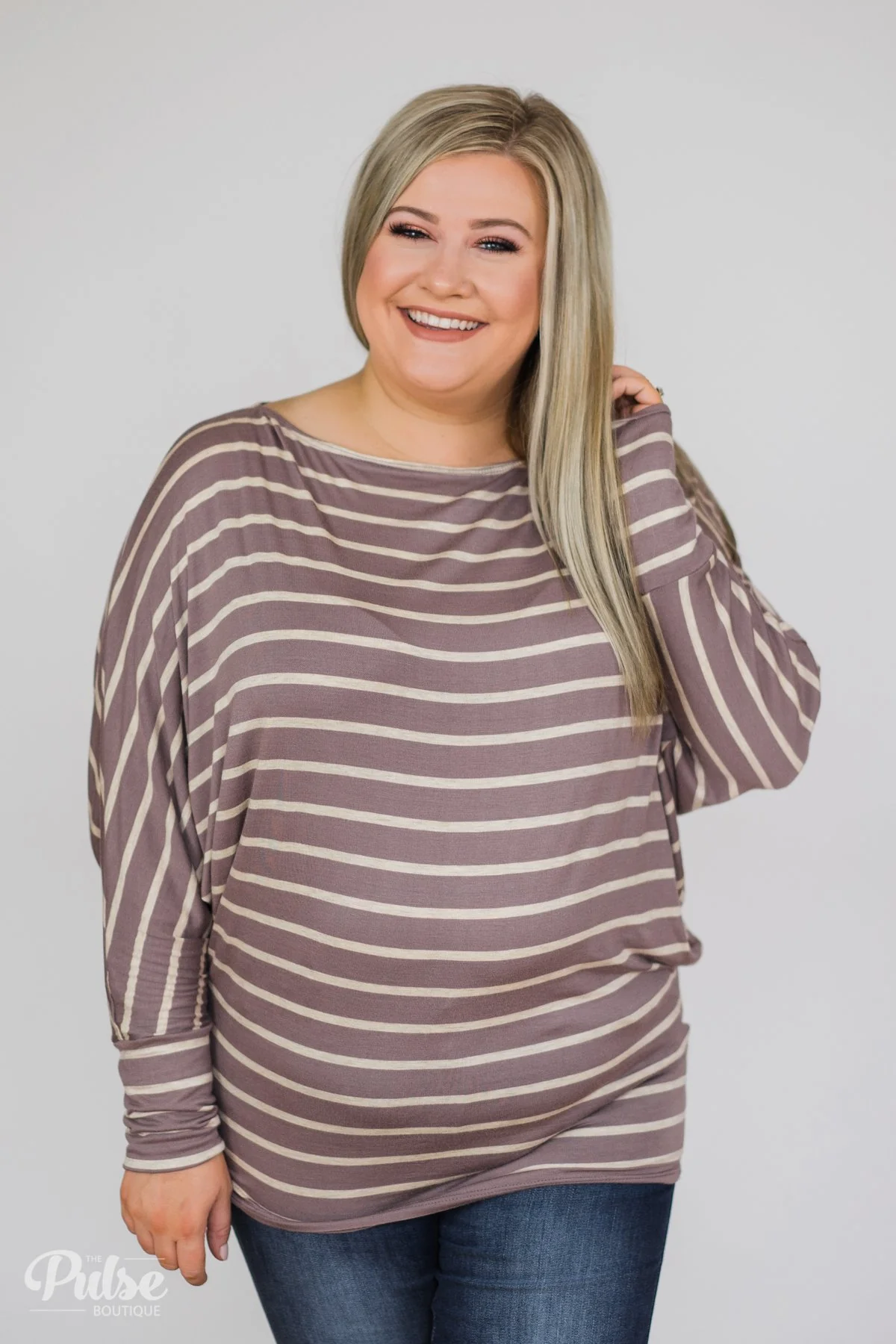 Captivated by Love Striped Top- Purple/Taupe - Image 10