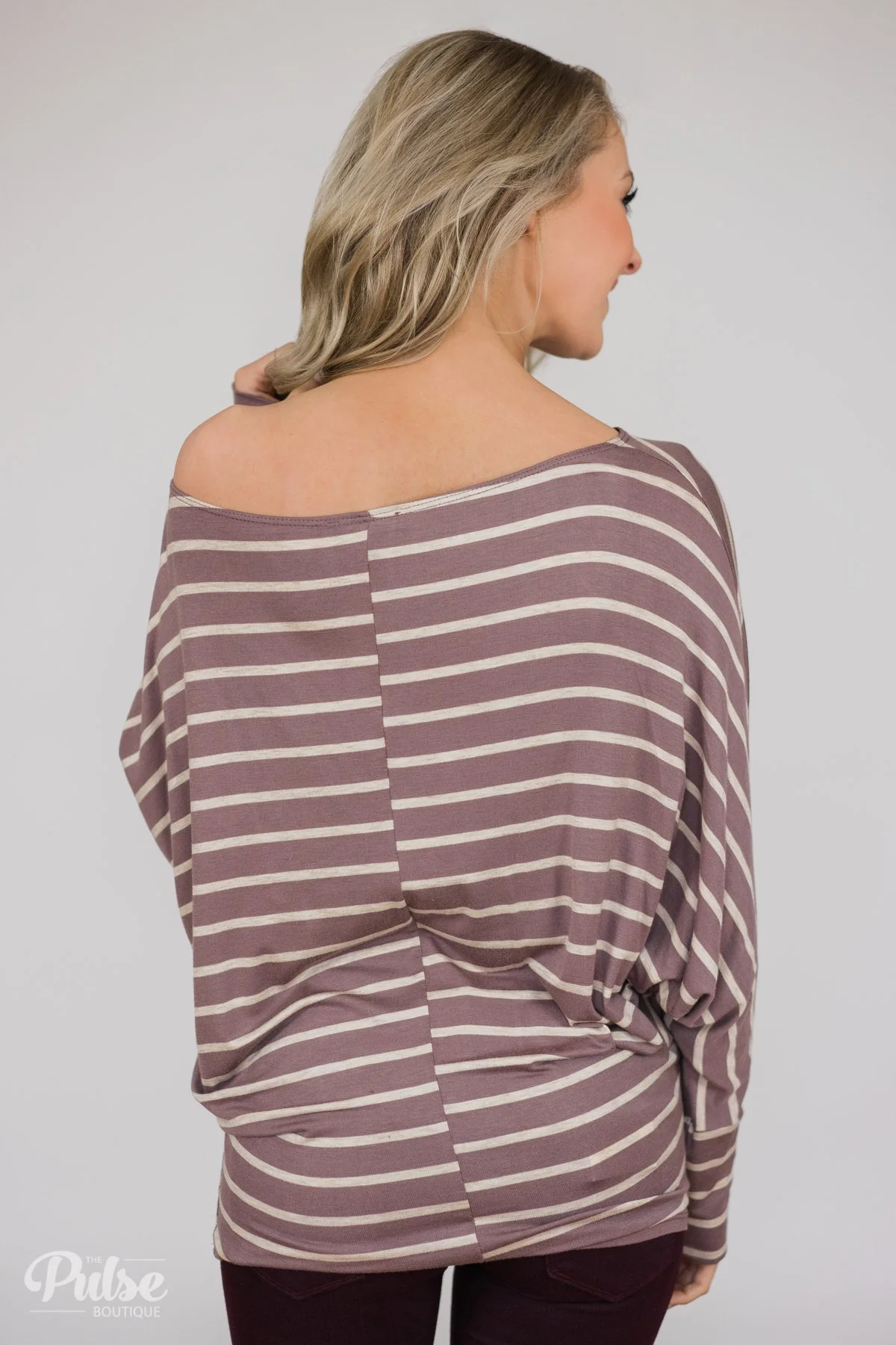 Captivated by Love Striped Top- Purple/Taupe - Image 11