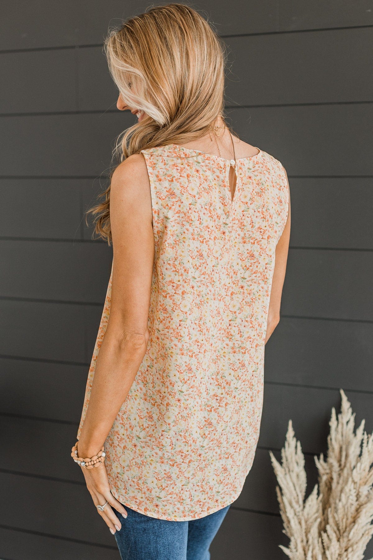 Captivating Blooms Floral Tank- Peach - Image 7