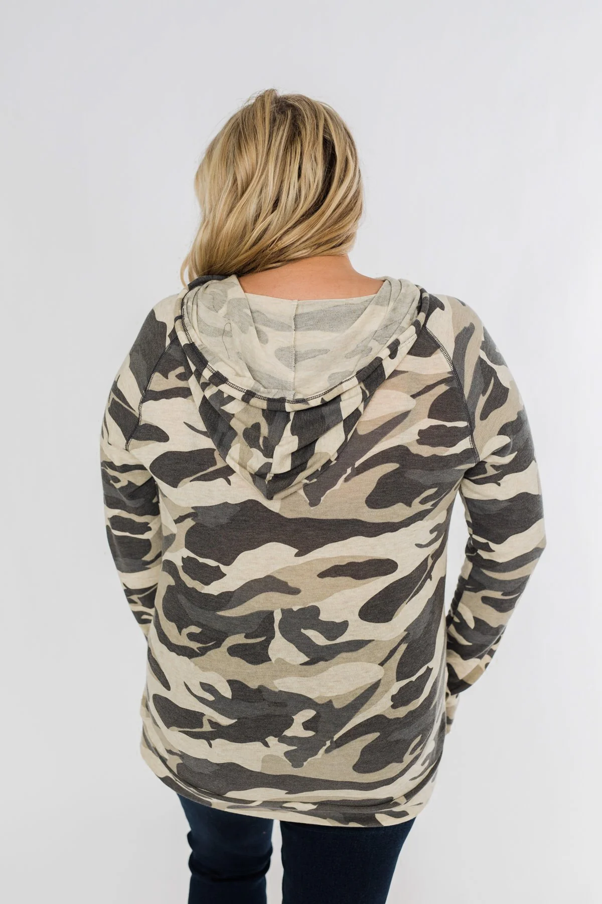 Captivating In Camo Drawstring Hoodie- Grey Camo - Image 9