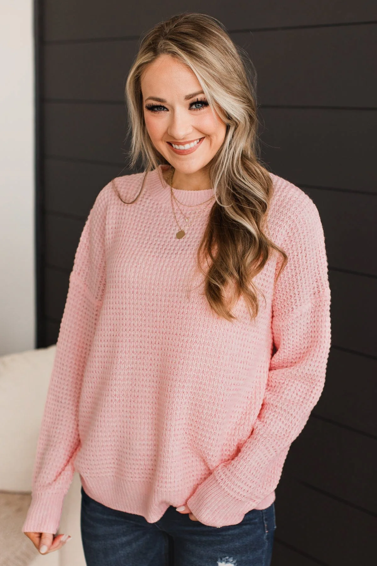 Captivating In Color Knit Sweater- Baby Pink - Image 4